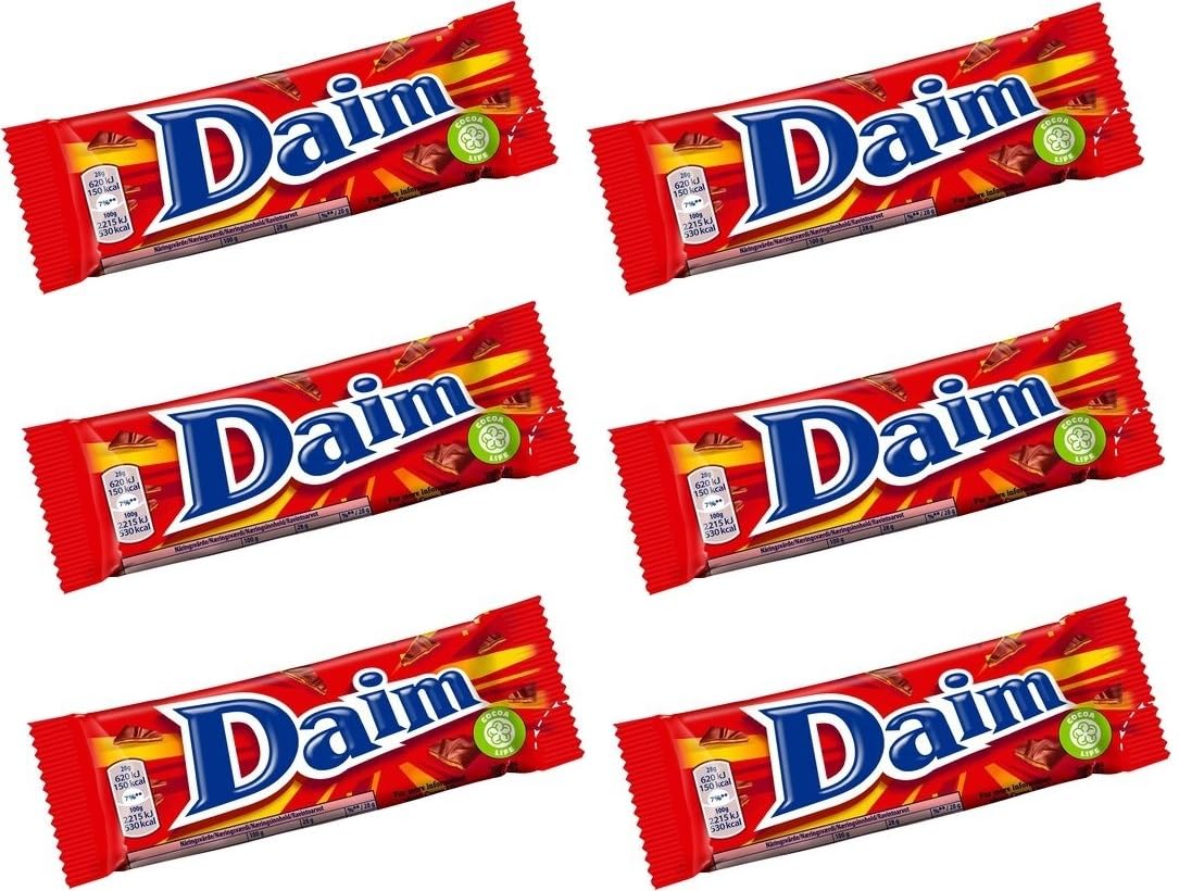 Delicious Daim Chocolate Bars 28g - Pack of 6 | Irresistible & Crunchy Caramel Chocolate Treats | Famous Chocolate Bar from Sweden | Perfect Sweet Gift Idea for any Occasion