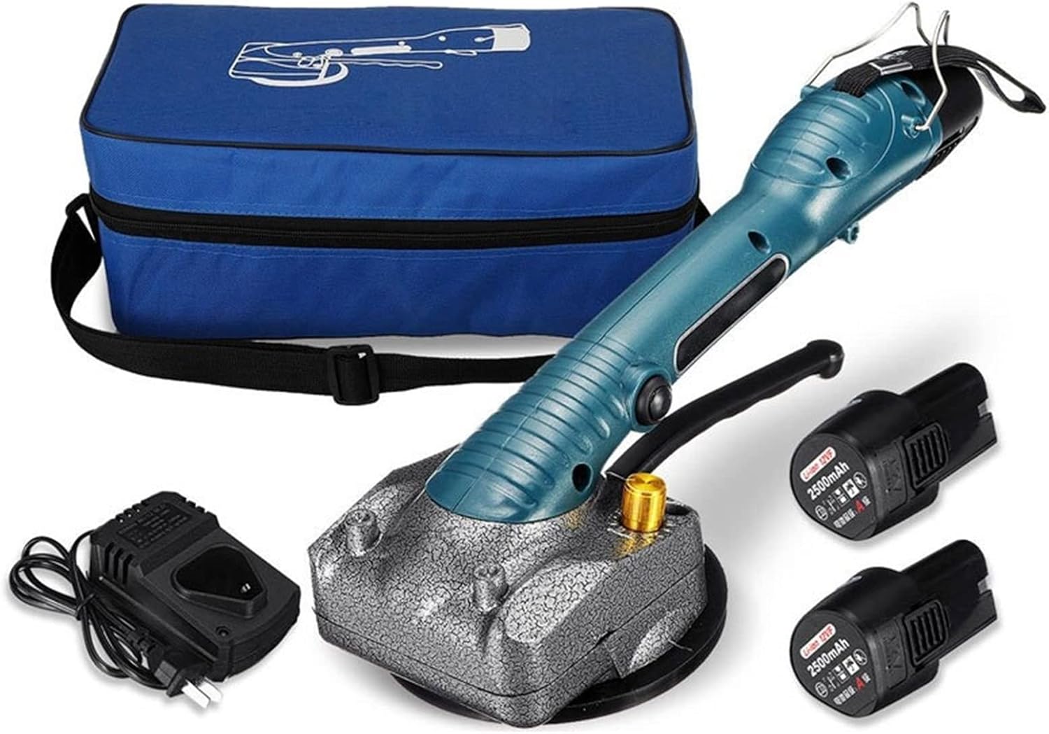 Countertop Installation Tool Portable Tile Vibrator for 100x100cm Tiles Floor Plaster Machine Tile Laying with Battery Automatic Floor Vibrator Leveling Tool (Color : 1x Battery)