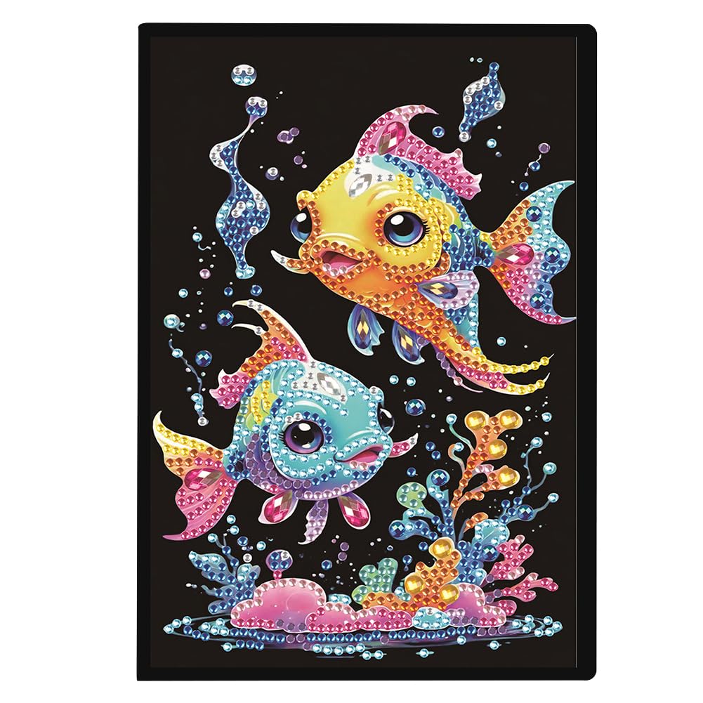 LYEAA Cute Animal 5D Diamond Painting Notebook DIY Special Shaped Journal Sketchbook Paints for Adults Kids