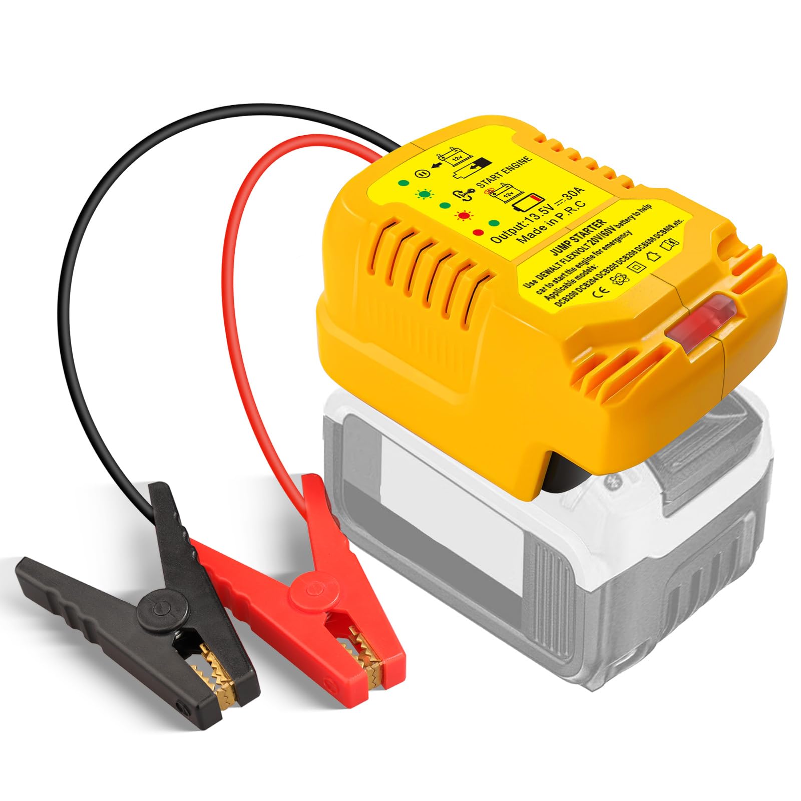 Car Jumper Starters Adapter for DeWalt 20V 60V Battery 11AWG Cable Convert to Jumper Starter Automotive Booster Jump