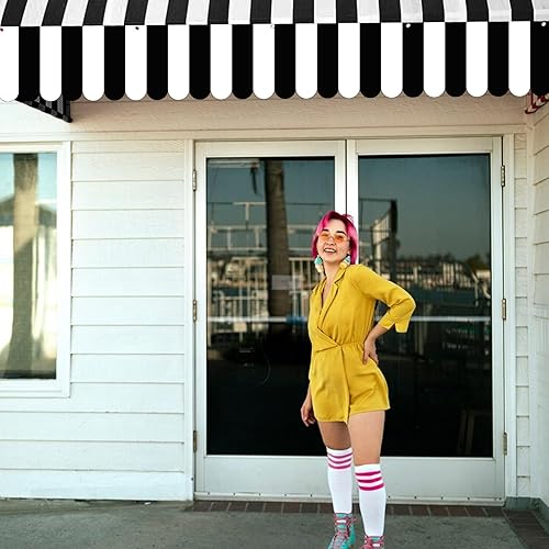 Miniatura 7 de 3 piezas de pancarta a rayas blancas y negras para decoración de fiesta temática de café francés, toldo, decoración de pared, telón de fondo de