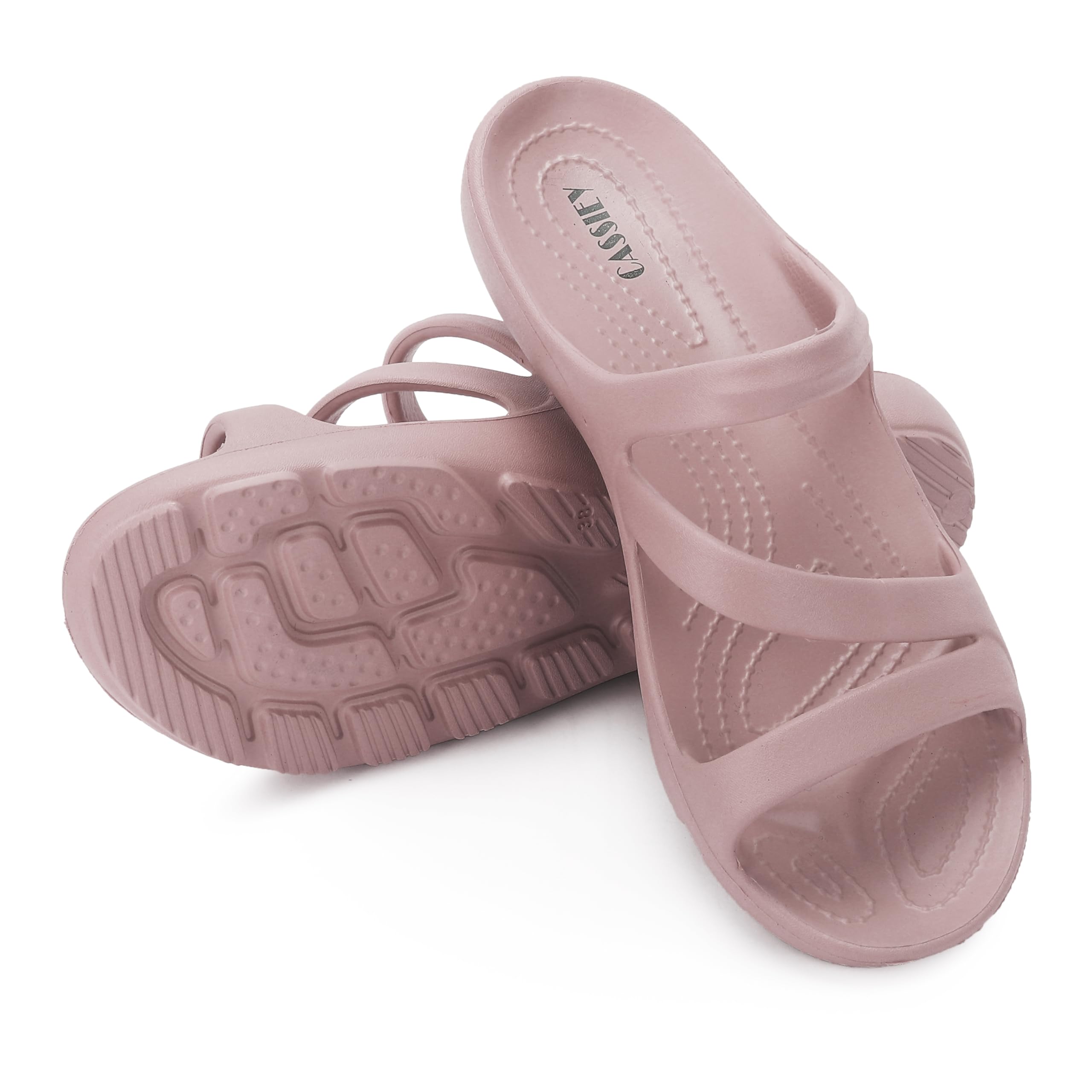CASSIEY Women's Swiftwater Sandals | Classic Retro Rezort Sandal Slipper- Peach
