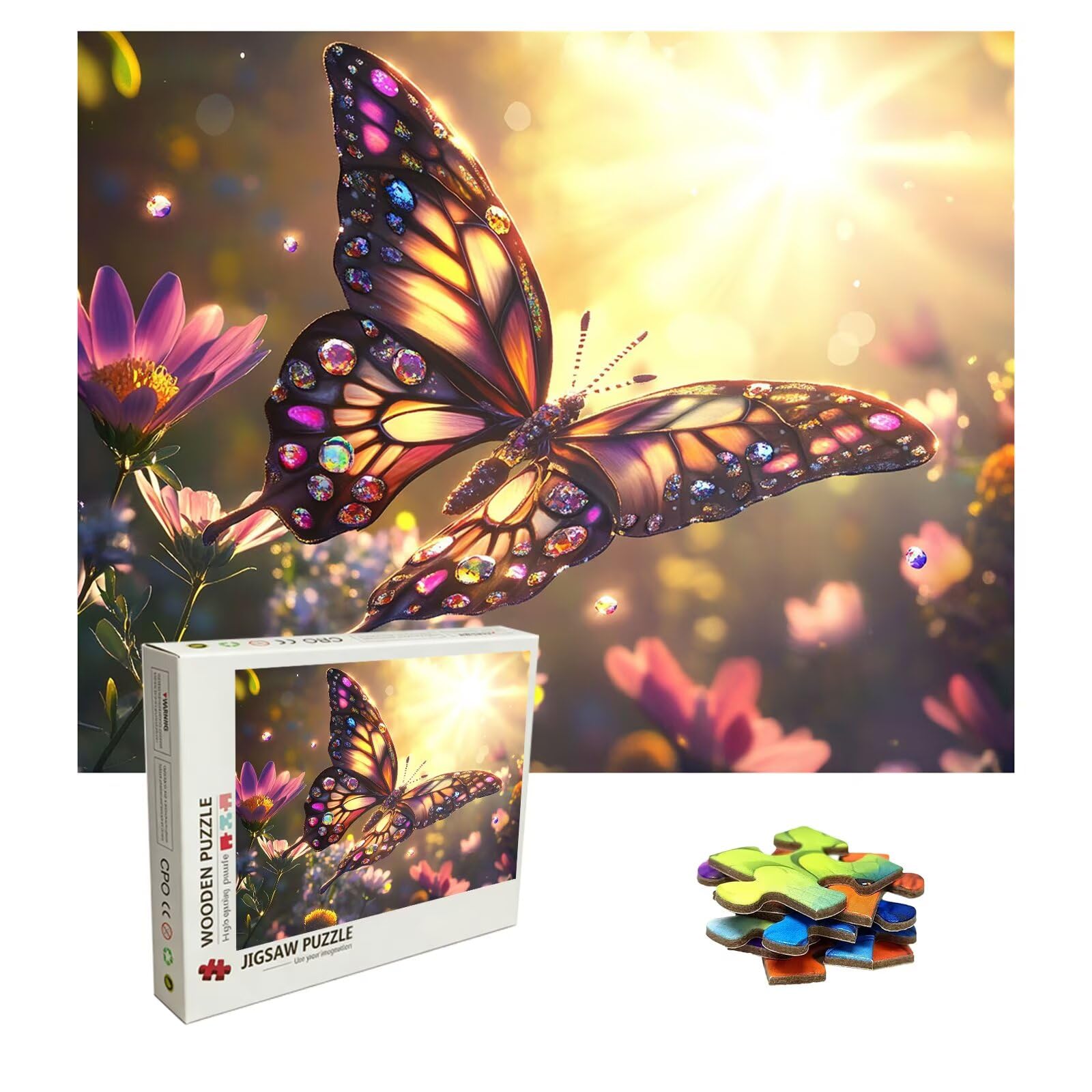 Puzzle motylkowe, 1500 elementów, trudne puzzle, drewniane puzzle dla całej rodziny, zestaw "zrób to sam" dla dorosłych, nadają się jako dekoracja ścienna, prezenty dla kobiet, temat: Sen 8p-584