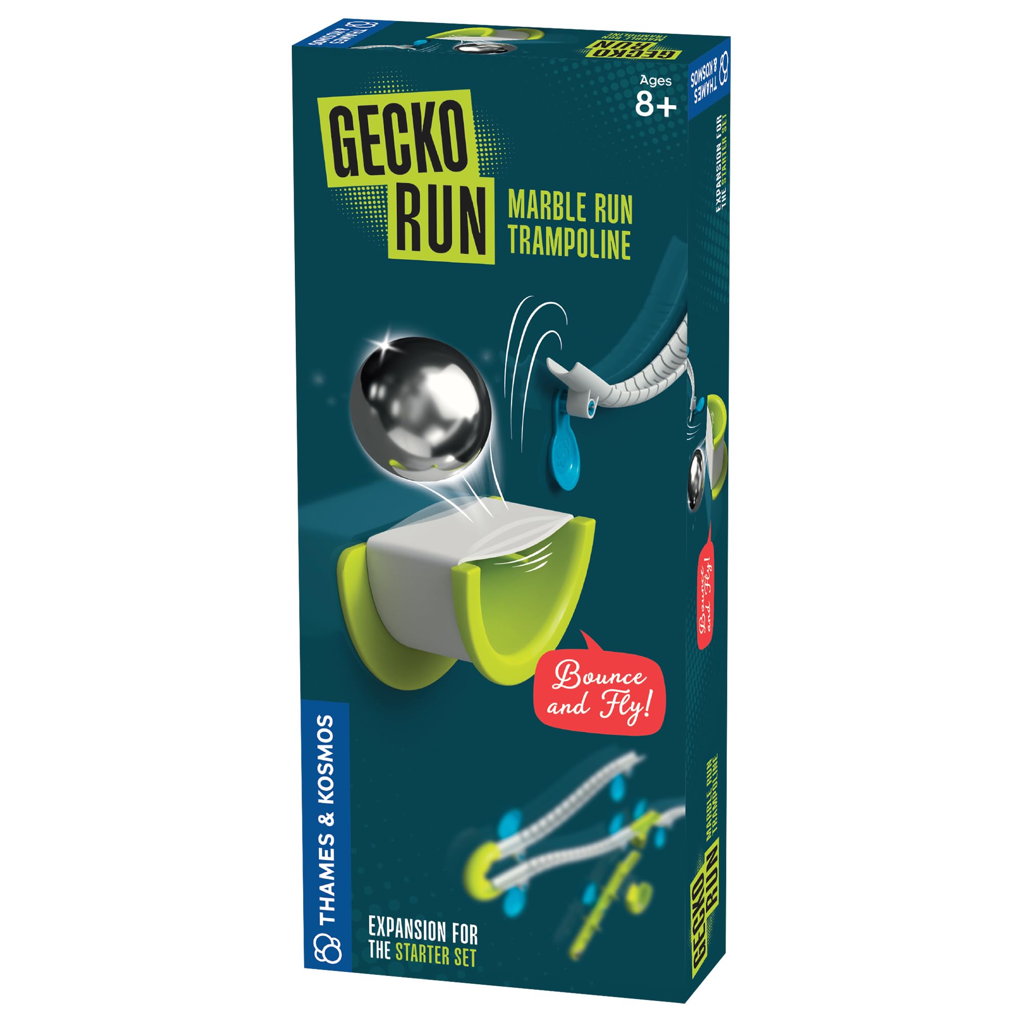 Thames & Kosmos Gecko Run Marble Run Trampoline Expansion Pack | Toy Model Kit for Creative Marble Runs | STEM Toy for Problem-Solving Skills | Requires Starter Set | Age 8+
