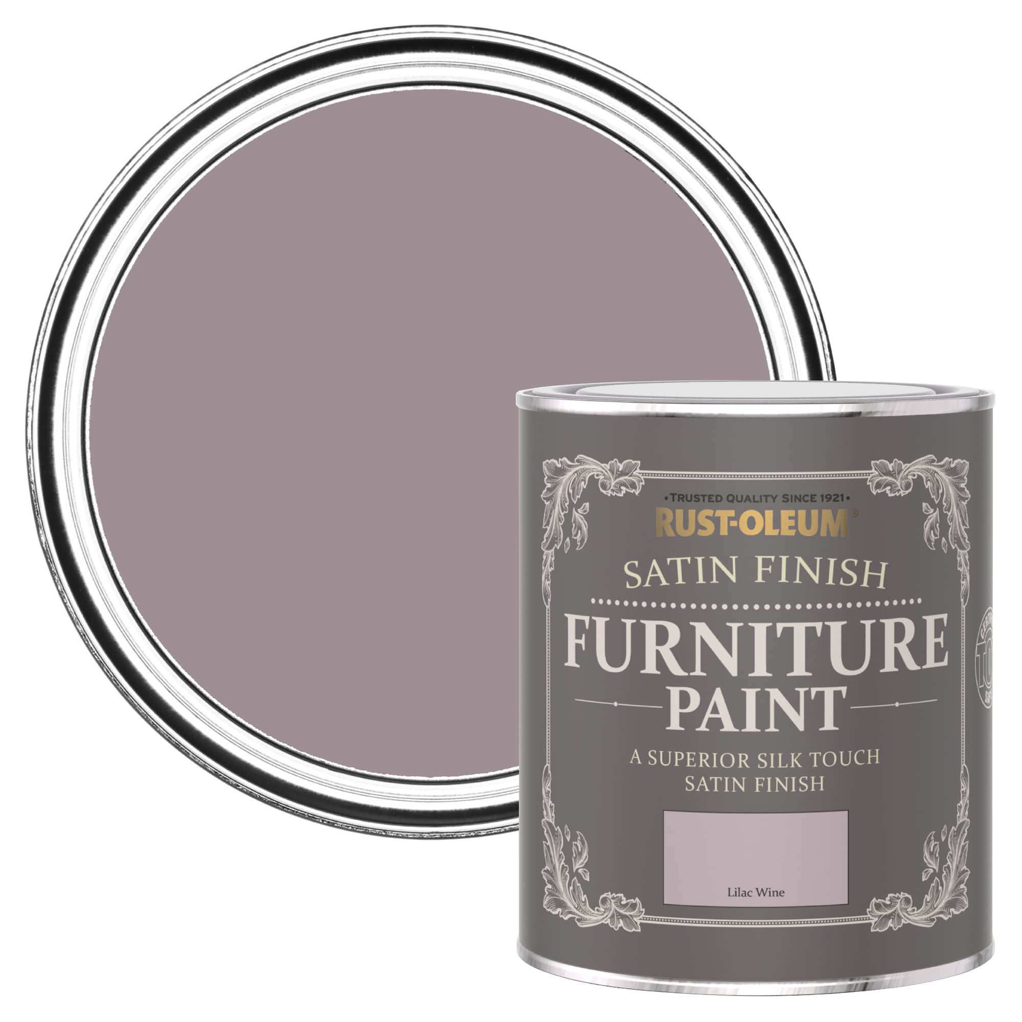 Rust-Oleum Lilac Wine Purple Furniture & Skirting Board Paint In Satin Finish - 750Ml