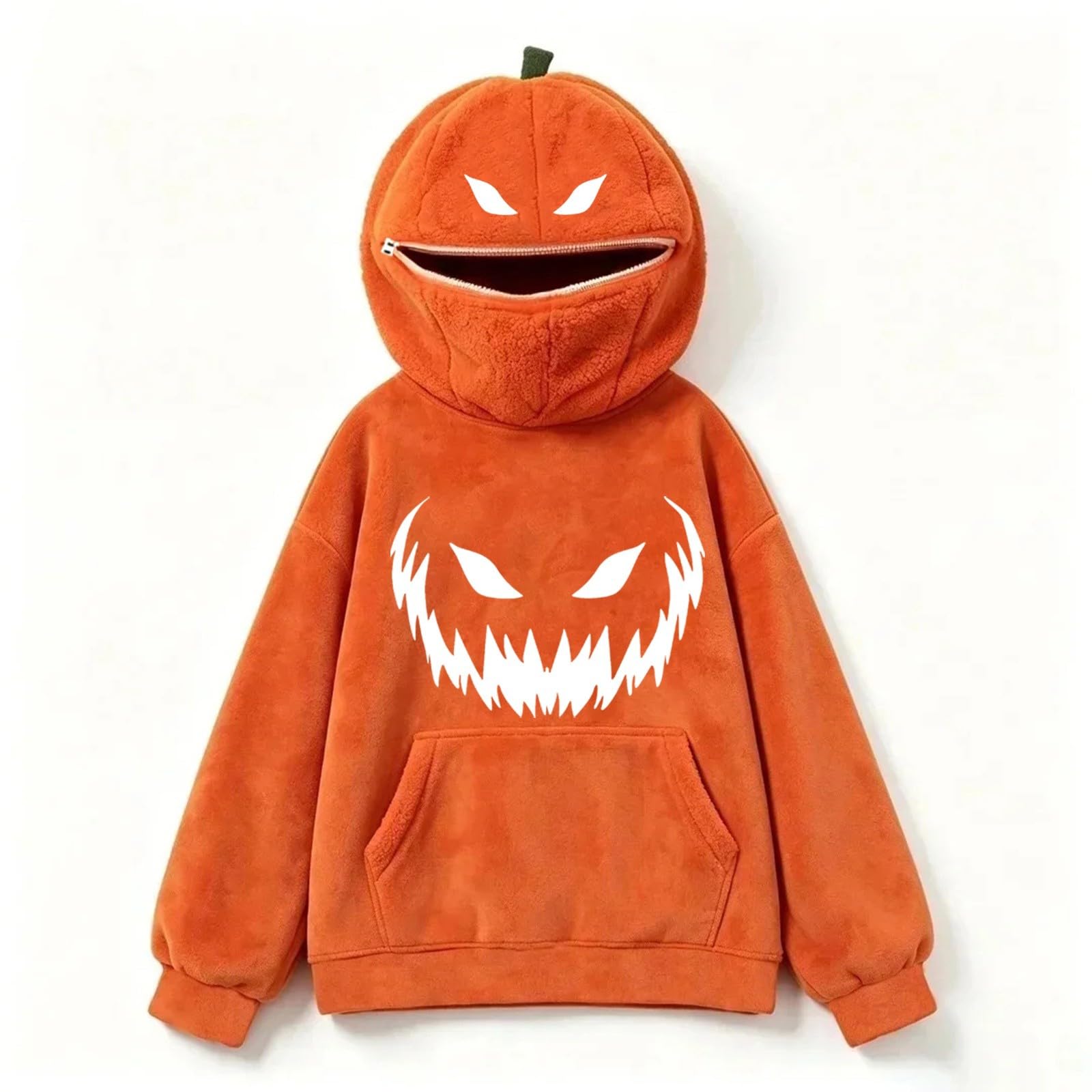 Sudadera con capucha de cara de calabaza para niñas