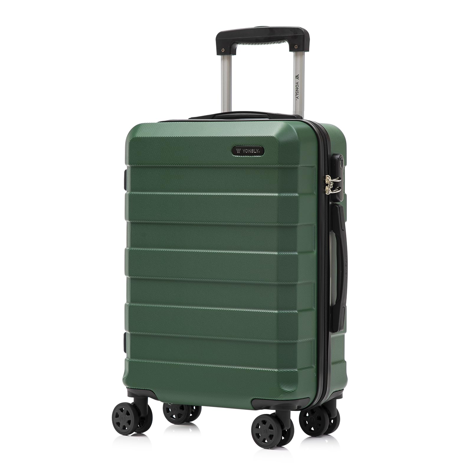 yonsly Koffer Suitcase, Trolley Reisekoffer, Rollkoffer Handgepäck mit 4 Rollen 360°, ABS Hartschalen, Sicherheitsschloss, Weicher Gummigriff, 210D-Futter
