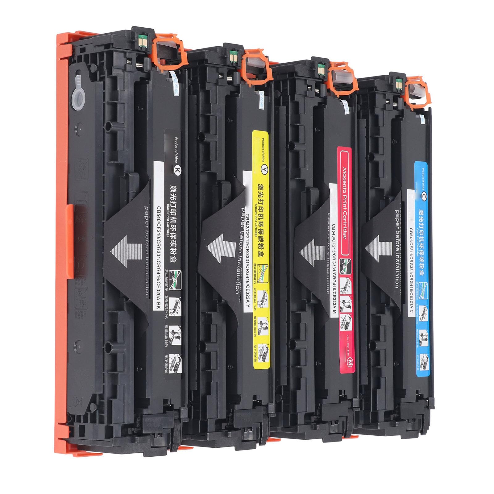 Ausla Confezione da 4 Cartucce Toner Sostitutive per Stampante 125A CB540A CB541A CB542A CB543A Inchiostro per Stampante 2200 1400 Pagine, Resa per Ufficio, Casa