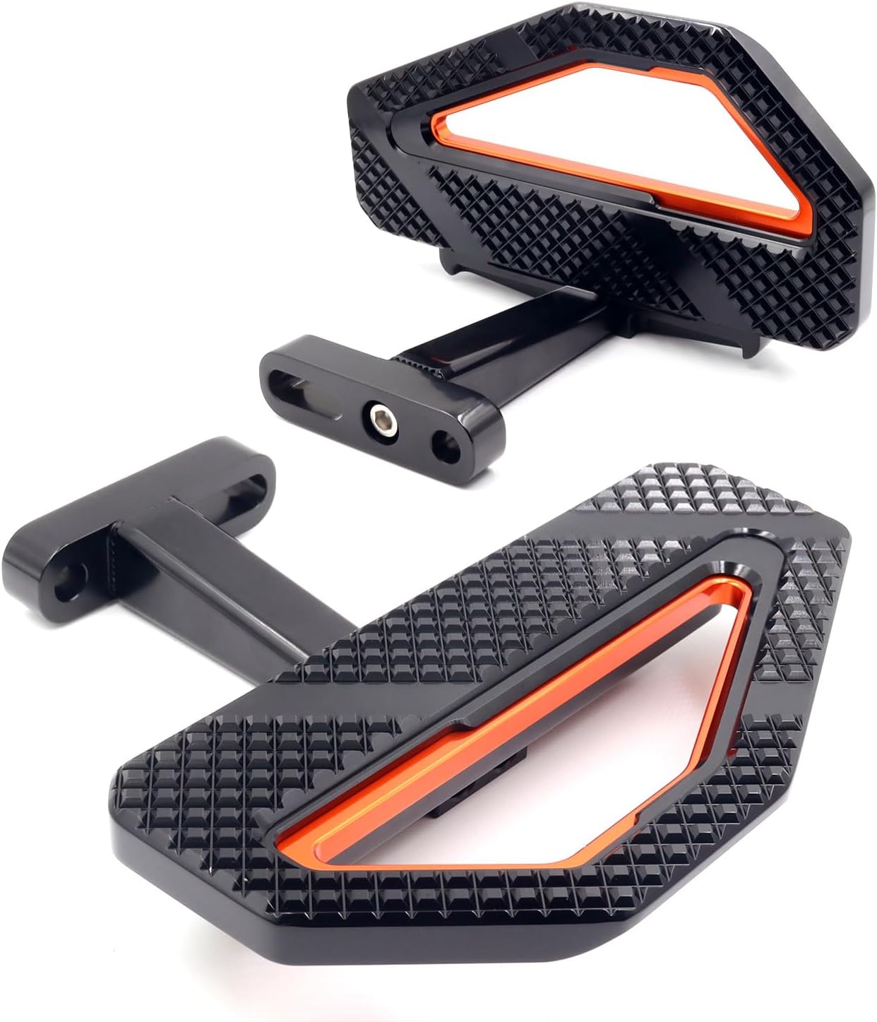 Tow-Tone Collection Passenger Footboard Floorboard with Mount Bracket Kit For MX Style Touring Road King Street Glide Road Glide Electra Glide Ultra Classic 1993-Later Black&Orange