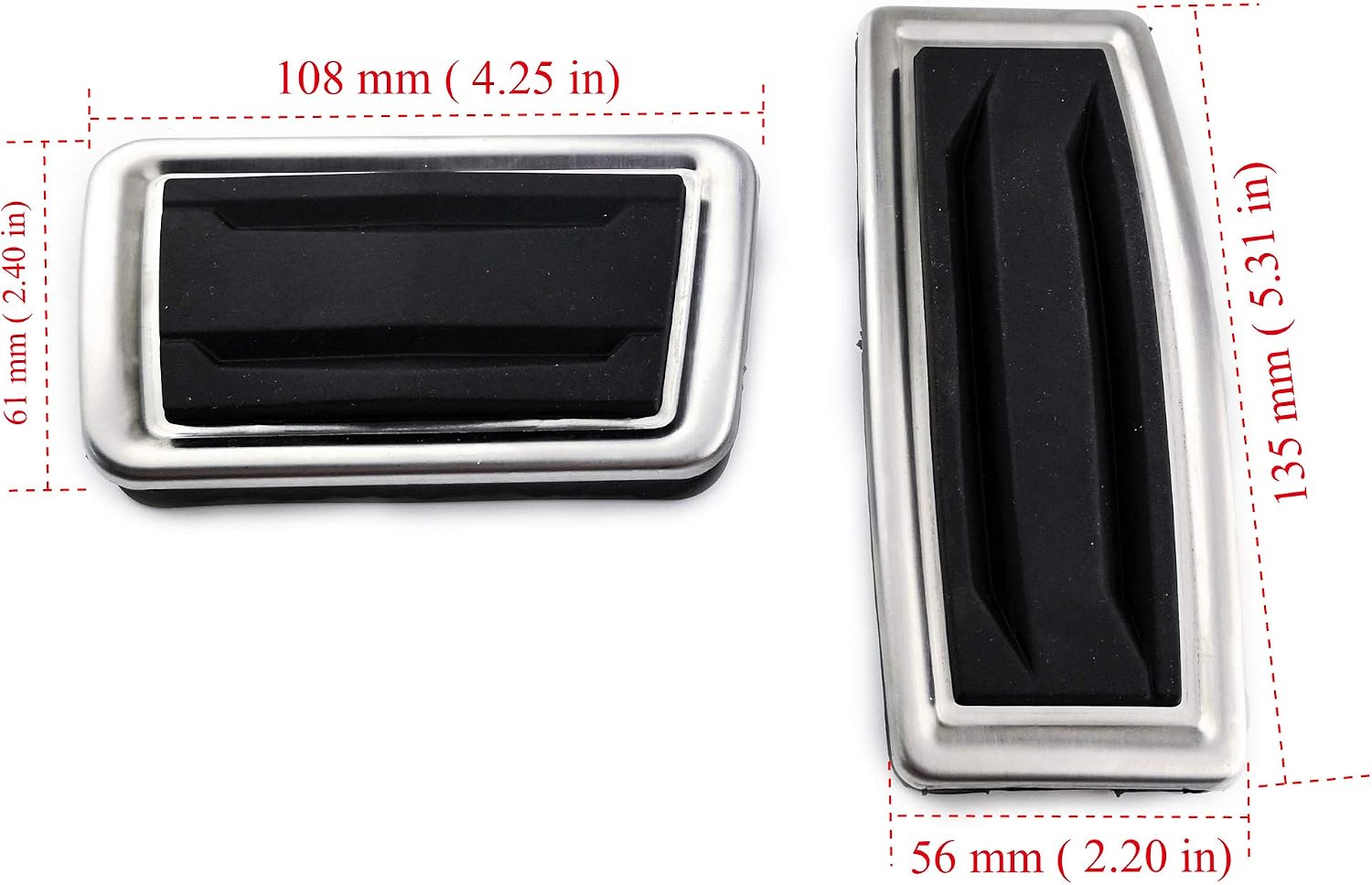 2PCS No Drill Stainless Steel Car Fuel Accelerator Brake Pedal Covers for XT5 2016-2018 AT Model
