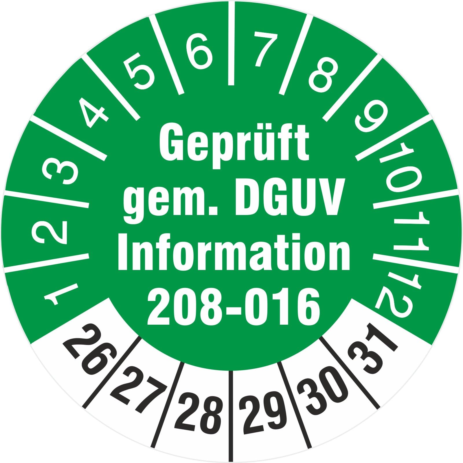 2500 Stück geprüft nach DGUV Information 208-016 Prüfetiketten/Prüfplaketten 30 mm rund Leitern und Tritte 2026-31