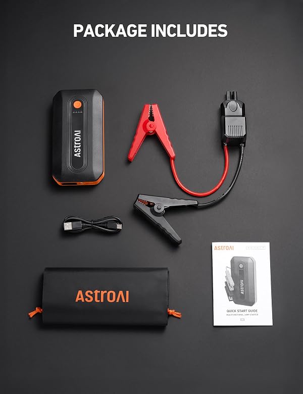 AstroAI B8 3000A Car Battery Jump Starter, 12V Jump Starter Battery Pack (up to 9.0L Gasoline and 7.0L Diesel Engine), Portable Jump Box with 3 Modes Flashlight and Jumper Cable by AstroAI - Image 9