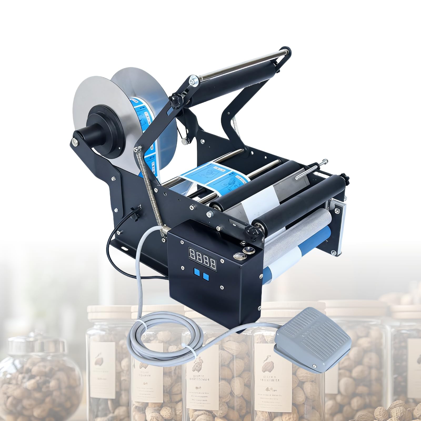 Etichettatrice manuale | Applicatore elettrico di etichette | 30-40 etichette/min | 110V/220V | Larghezza etichetta max 160mm | Per birra artigianale, kombucha, piccola impresa Standardmodel-110V
