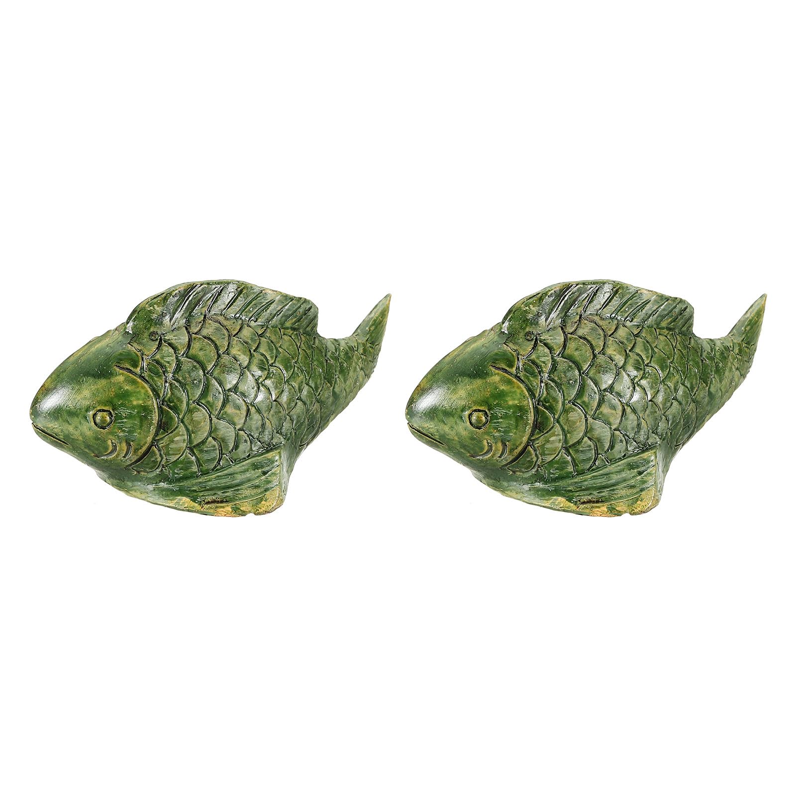 2 fundas para pernos de inodoro de cerámica con diseño de peces decorativos
