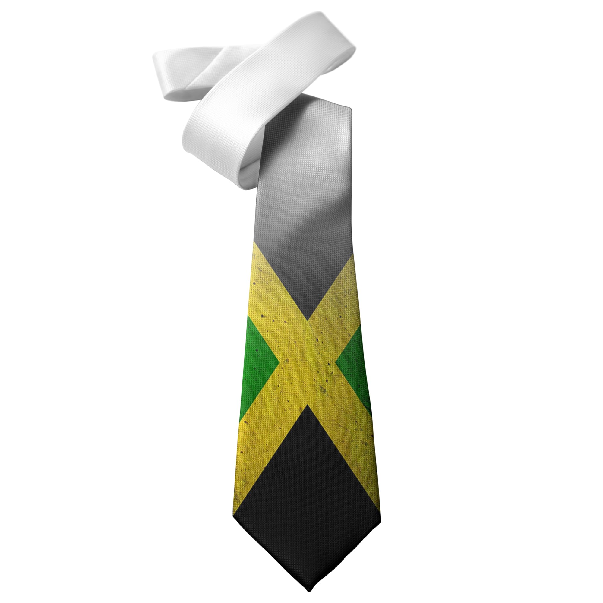 ShopQuality4U Jamaica Jamaican Grunge Flag Mens Printed Neck Tie - Silk/Polyester - Great Gift - Half Tie Print