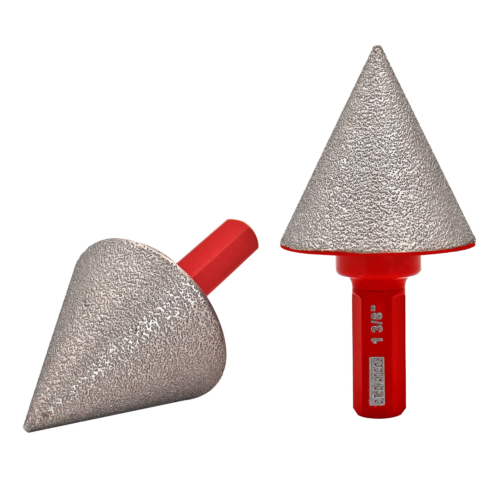 DT-DIATOOL Diamante Biselado Biselador Avellanador Broca 35mm 2pcs con mango hexagonal para ampliar recortar dar forma a los agujeros existentes de Granito Mármol Porcelana Azulejos