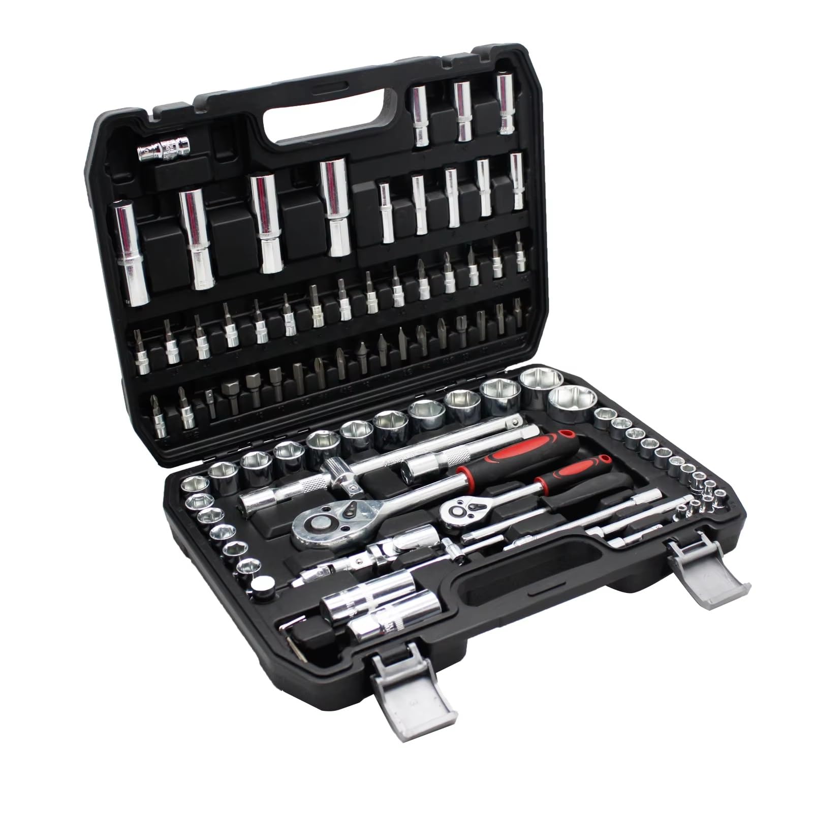 Set attrezzi da meccanico 94 Pz 1/2 1/4 Presa Maniglia A Cricchetto Combinazione Presa Set Di Strumenti Di Riparazione Strumenti Di Riparazione Auto Strumento A Cricchetto E Custodia