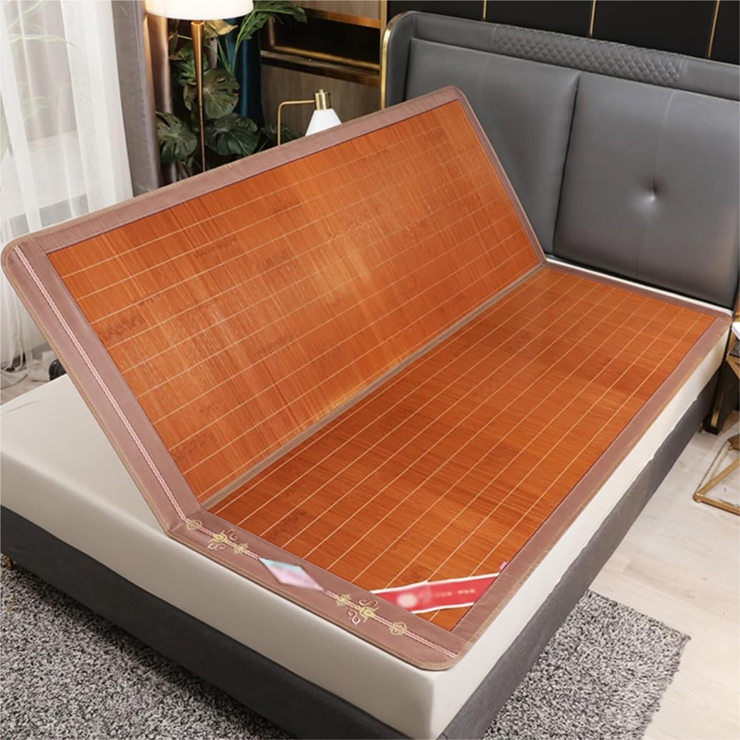 Materassino per Estivo, Tappetino Per Dormire Estivo Tappetino Per Materasso Rinfrescante In Bambù Tappetino Pieghevole A Doppia Faccia Biancheria da Letto(1.8 * 2/70 * 78.74in)