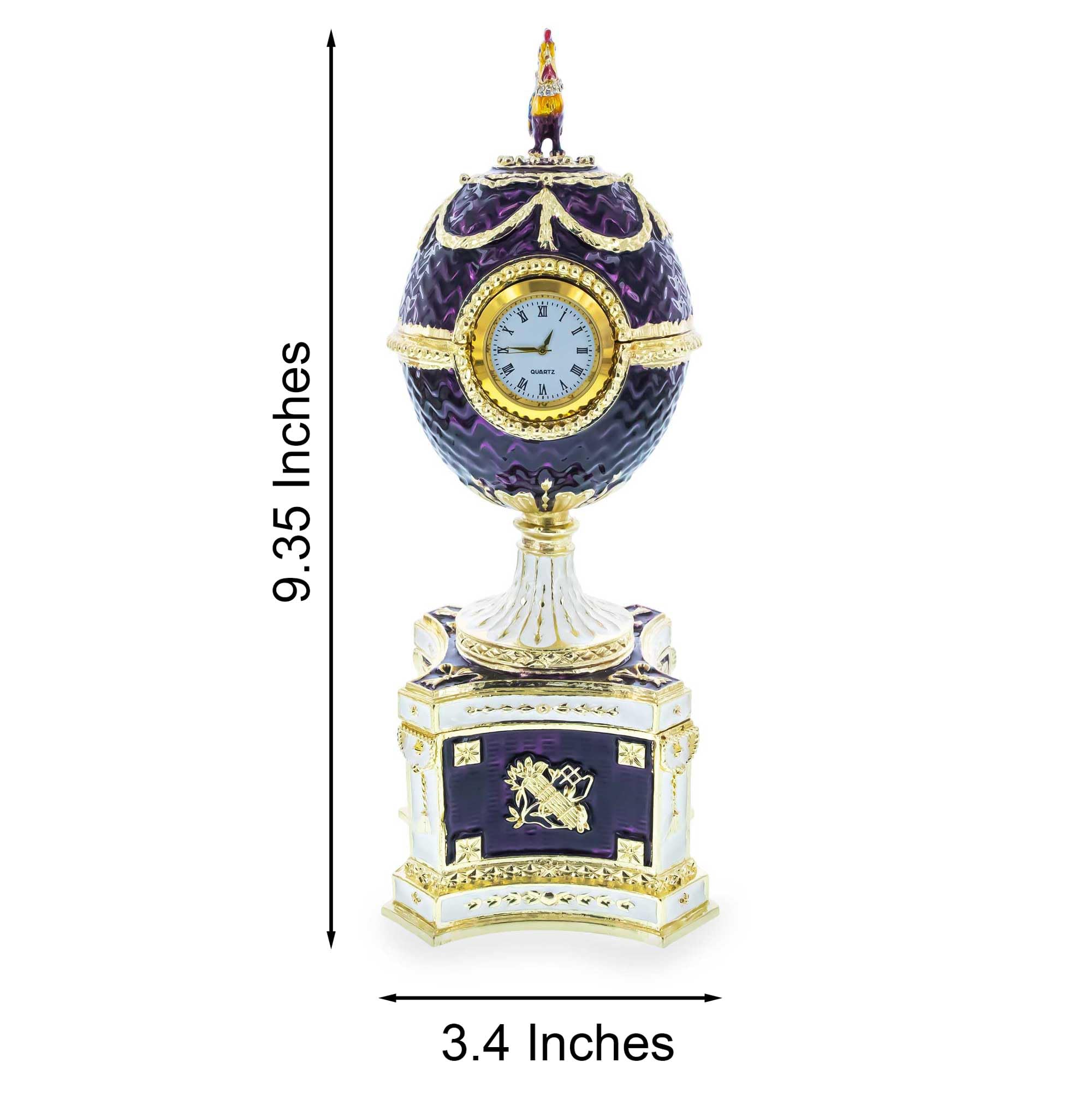 Huevo de Pascua Musical Imperial Real Chanticleer Kelch de 1904 en Esmalte Púrpura
