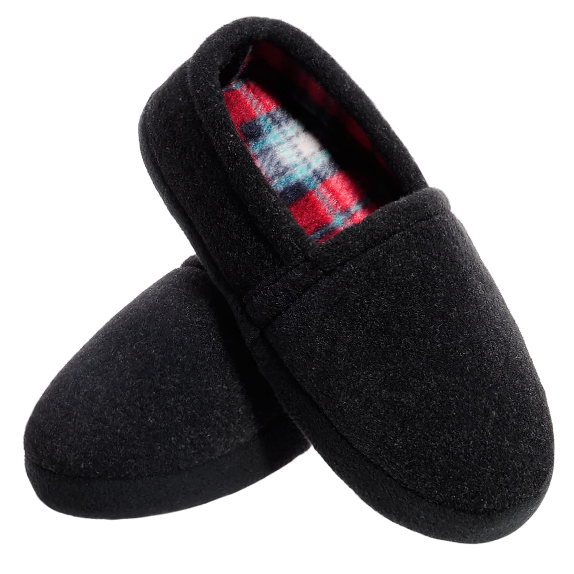 Kids Boys Comfy Warm Indoor House Slippers Fleece Memory Foam Shoes
