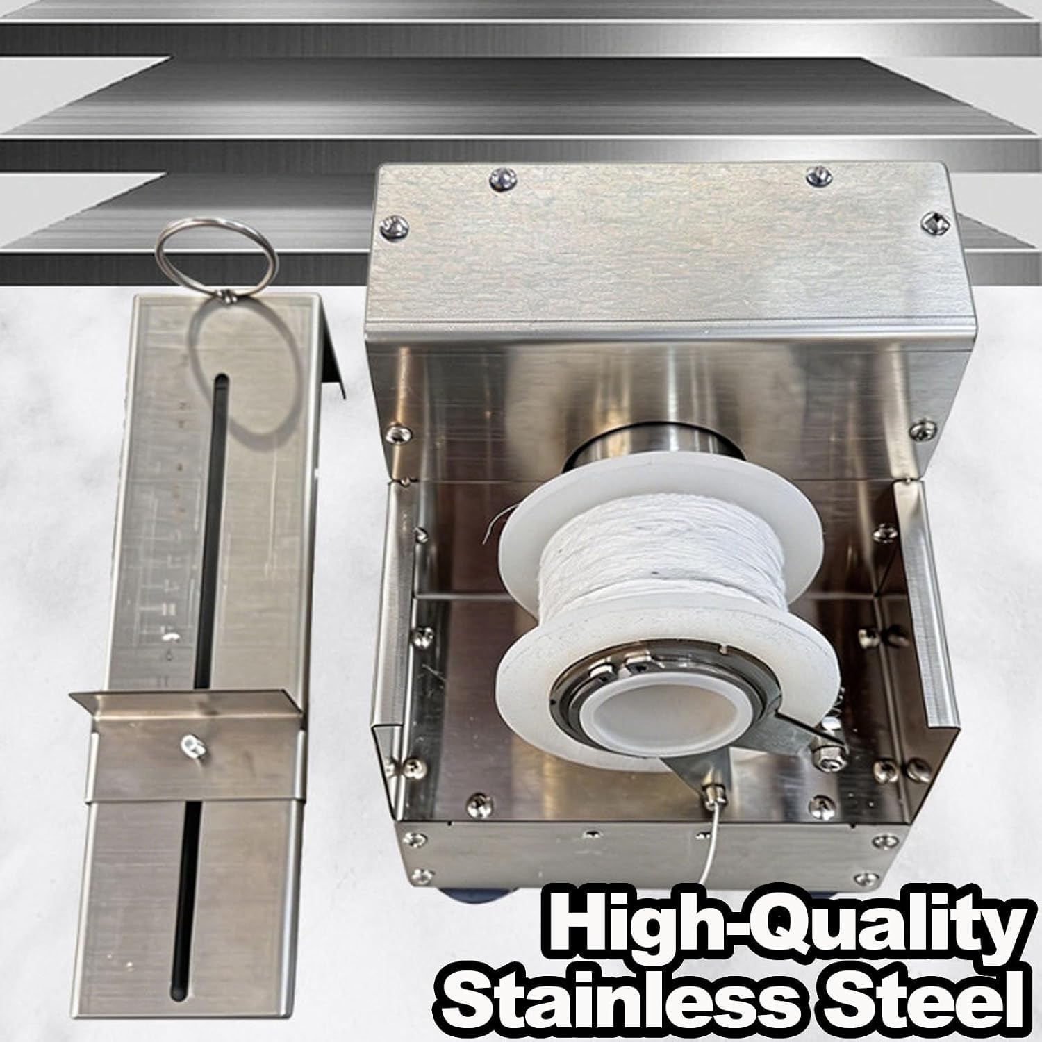 Legatrice Automatica Per Salsicce, In Acciaio Inox, Con Pedale, Apertura Di Alimentazione Di 43 Mm, Scala Regolabile Da 18 Cm, Per La Produzione Alimentare.