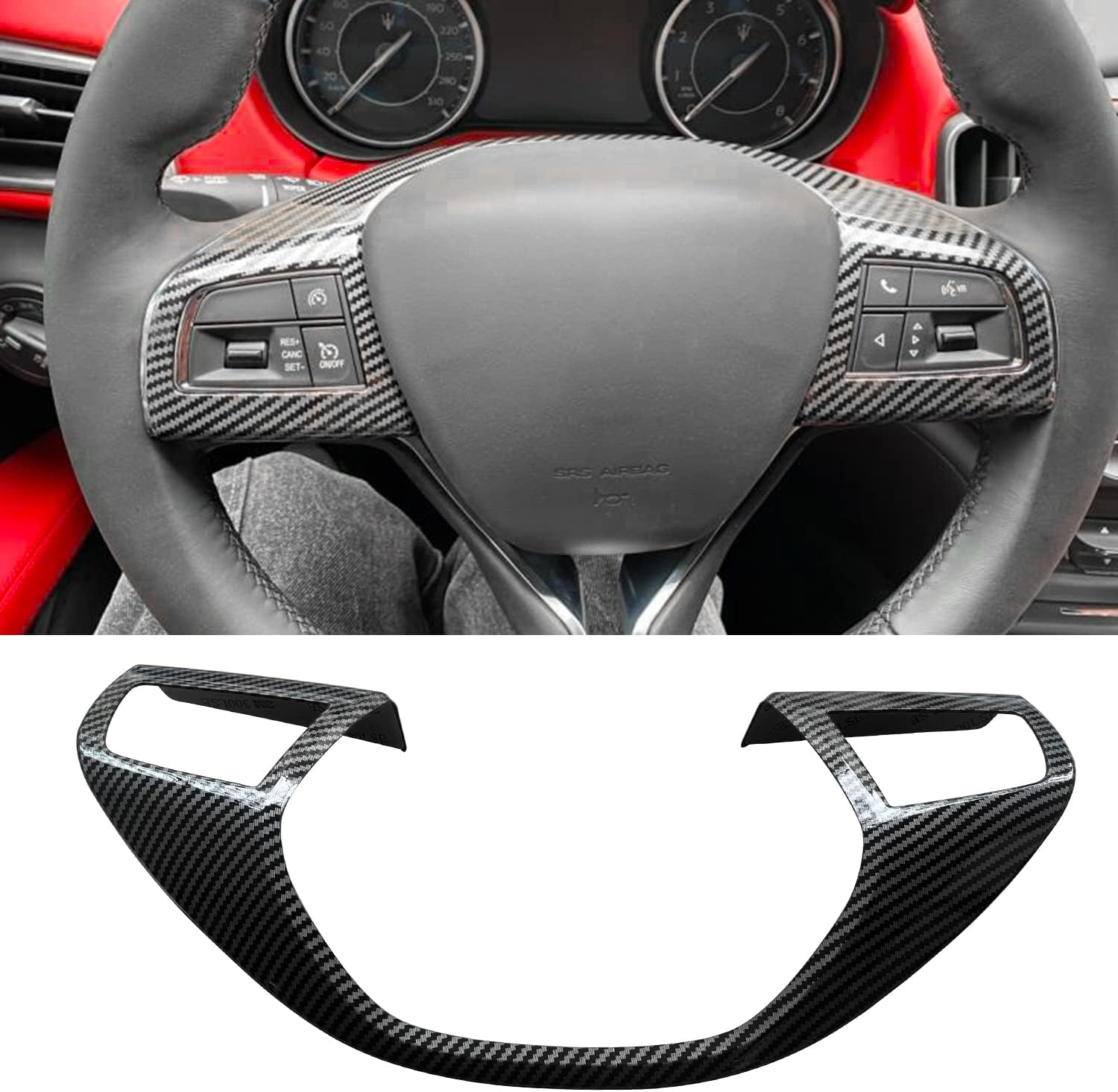 YOCTM ABS Black Carbon Fiber Look Cover Trim Decorative Strip for Maserati Levante 2016 2017 2018 2019 2020 2021 Ghibli 2014 2015 2016 2017 2018 2019 2020 2021 Interior Sets