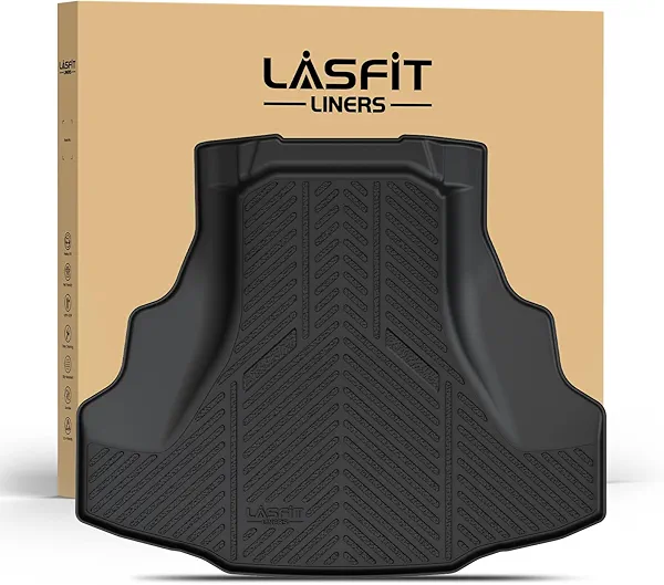 LASFIT Cargo Mat for Honda Accord 2008 2009 2010 2011 2012, All Weather TPE Custom Fit Pet Friendly Easy Clean Trunk Mat Cargo Liner Accessories, Black