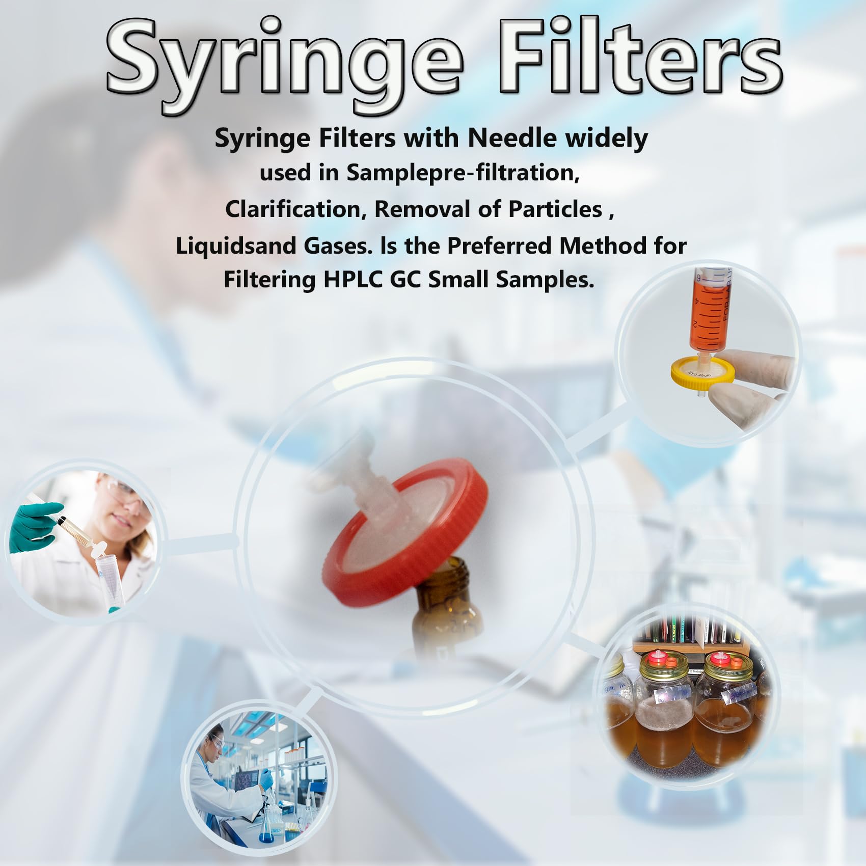 Syringe Filters PTFE Hydrophilic Filtration 0.45um 13mm Membrane Diameter Lab PTFE Membrane Disc Non-Sterile by Labfil, Pack of 100 — Amazon image 6