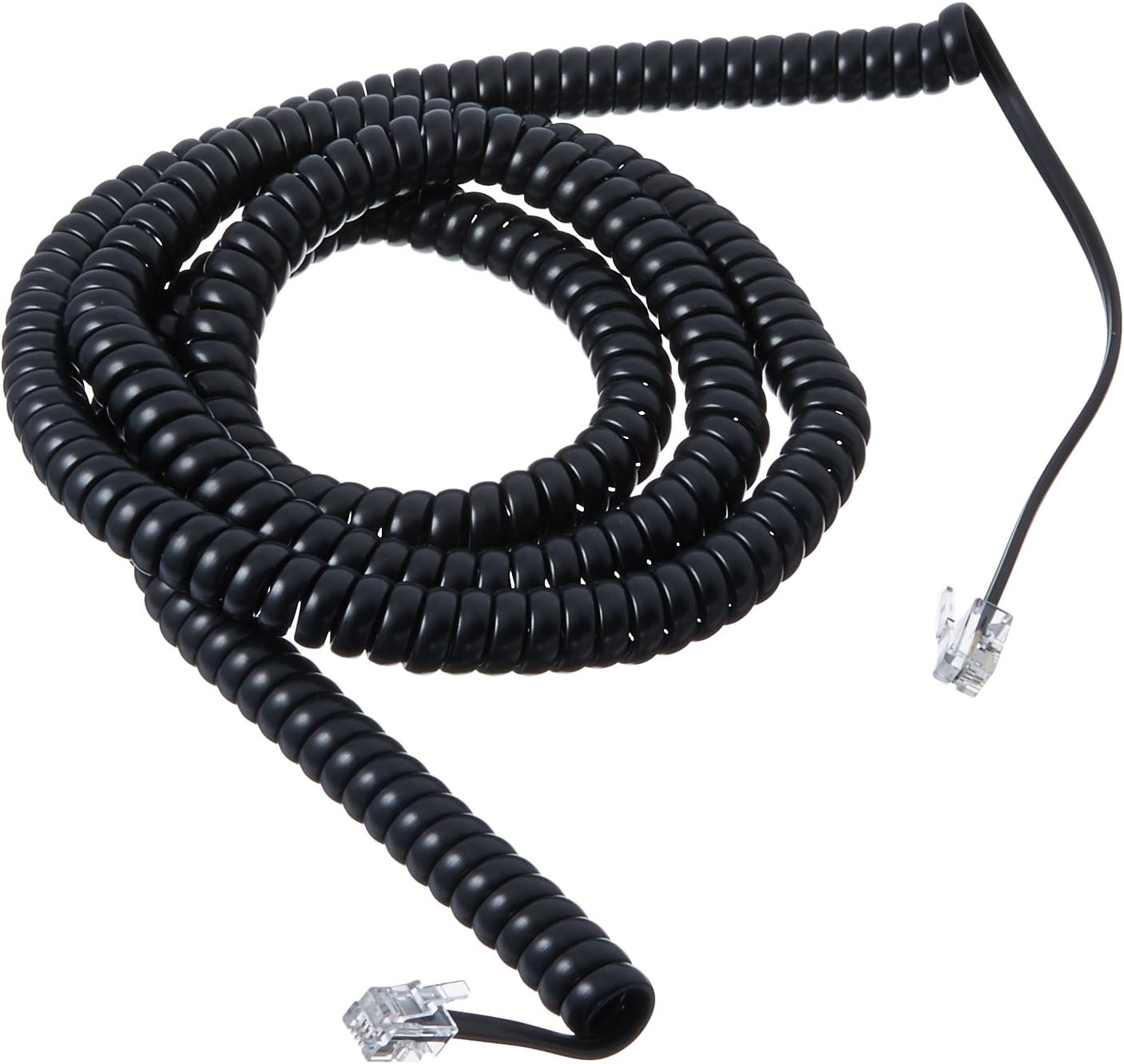 iMBAPrice (Pack of 2) Black Coiled Telephone Phone Handset Cable Cord, Coiled Length 3 to 12 feet Uncoiled (Value Pack) : Electronics