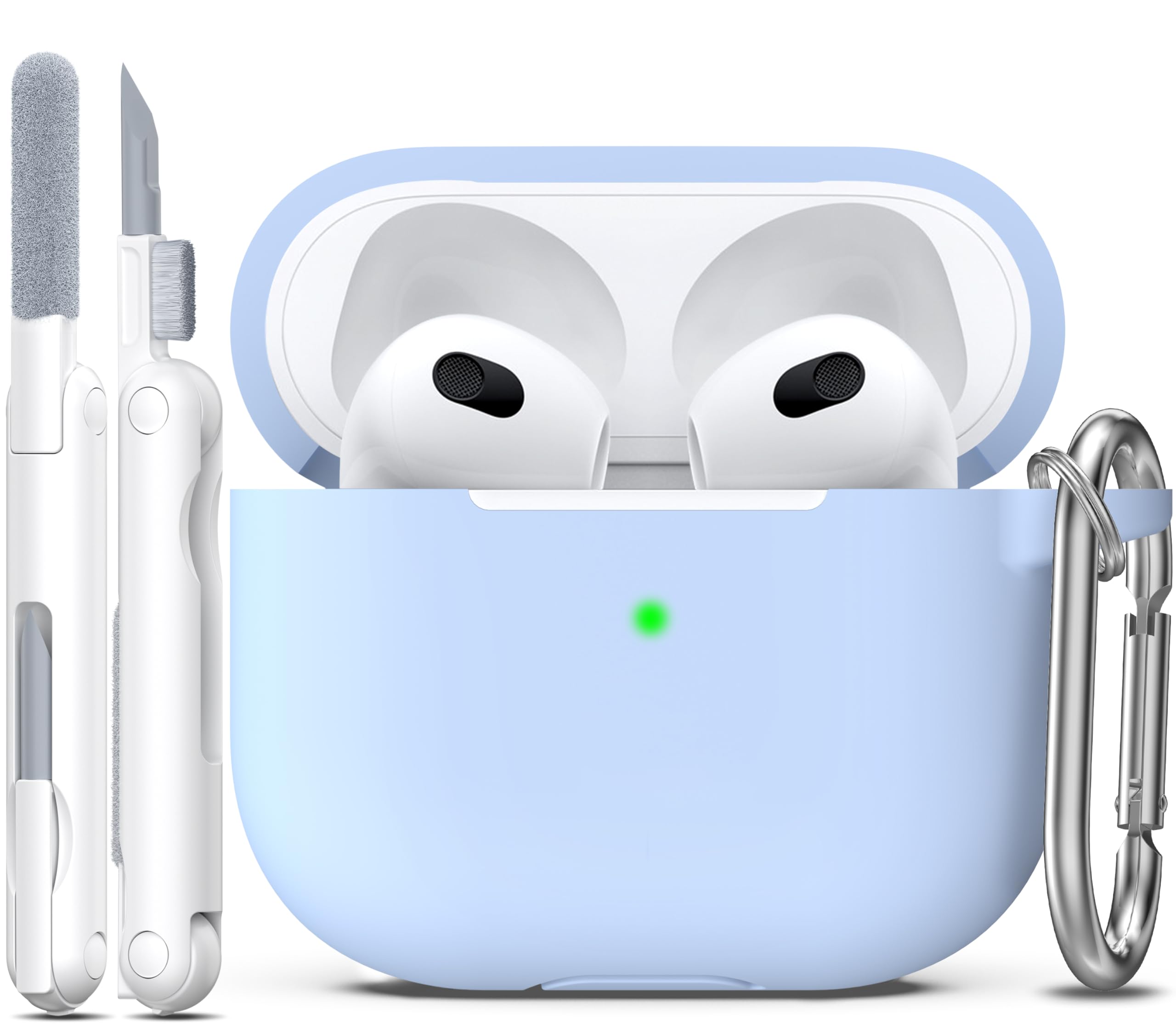 R-fun Funda para AirPods 4 con Kit de Limpieza, Case de Silicona Suave con Llavero, Funda Protectora Completa para Hombres y Mujeres, Compatible con Apple Latest Airpods 4th, Rojo — view 28