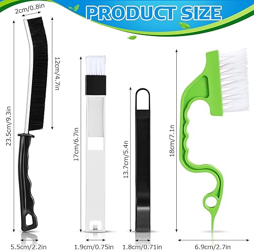 Miniatura 2 de Domensi 30 piezas de cepillo de limpieza de hendiduras, herramienta de cepillo de limpieza de huecos, herramienta multifuncional de mano para