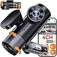 Vantrue 360 Degree Dash Cam for Cars, WiFi GPS Car Camera with Voice Control, IR Night Vision, 24hrs Parking Mode, HDR/WDR, 3.19’ IPS LCD, 512GB Max