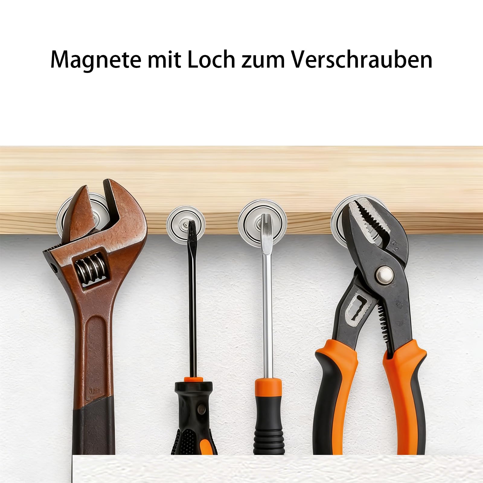 12 Stück Magnete mit Loch zum Verschrauben 25mm Starke Neodym Magnete Extra Stark mit Stahlhülse Topfmagnet Ni+Cu+Ni Beschichtet, für Büro, Werkstatt & Lager