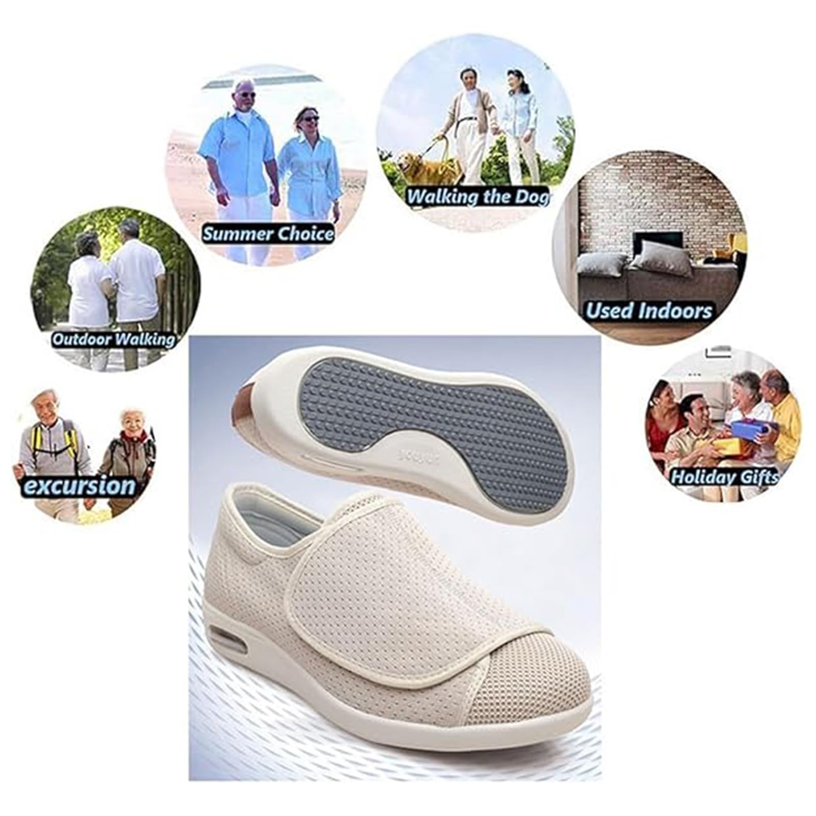 Scarpe per Diabetici Uomo Donna Chiusura Scarpe Terapeutiche Scarp Alluce Valgo Ammortizzazione Ad Aria Scarp Casual Fascite Plantare Piedi Gonfi per Anziani Piedi Artritici