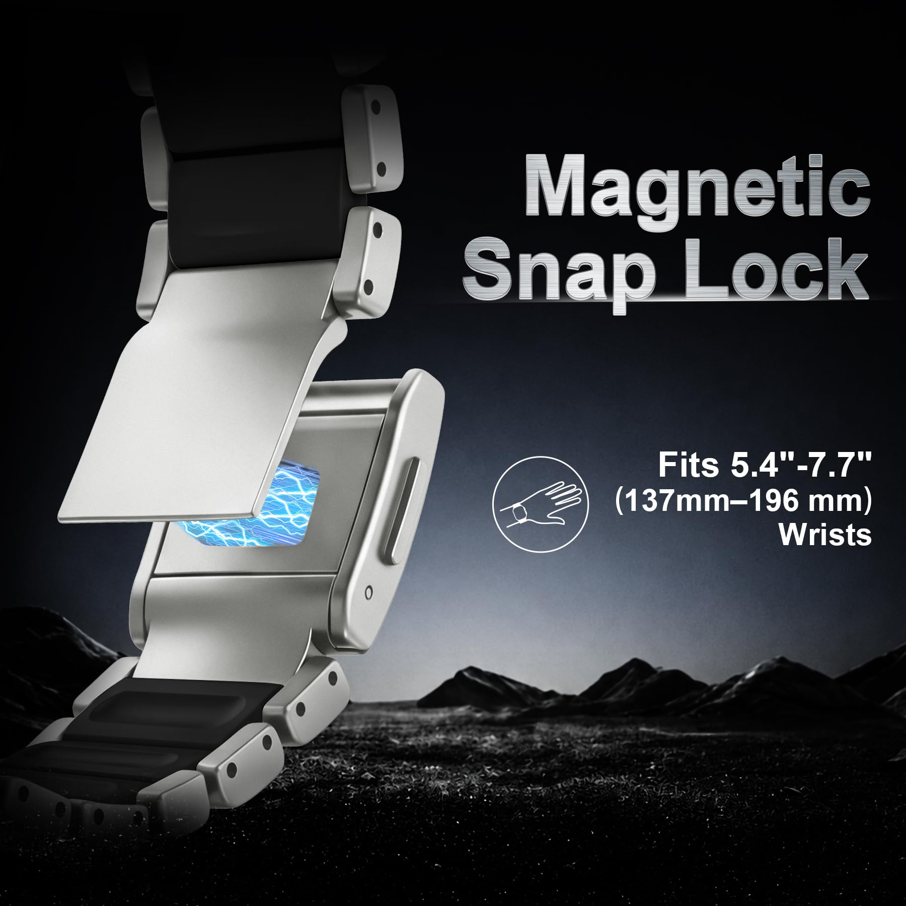 Bracelet magnétique en métal pour homme, compatible avec Apple