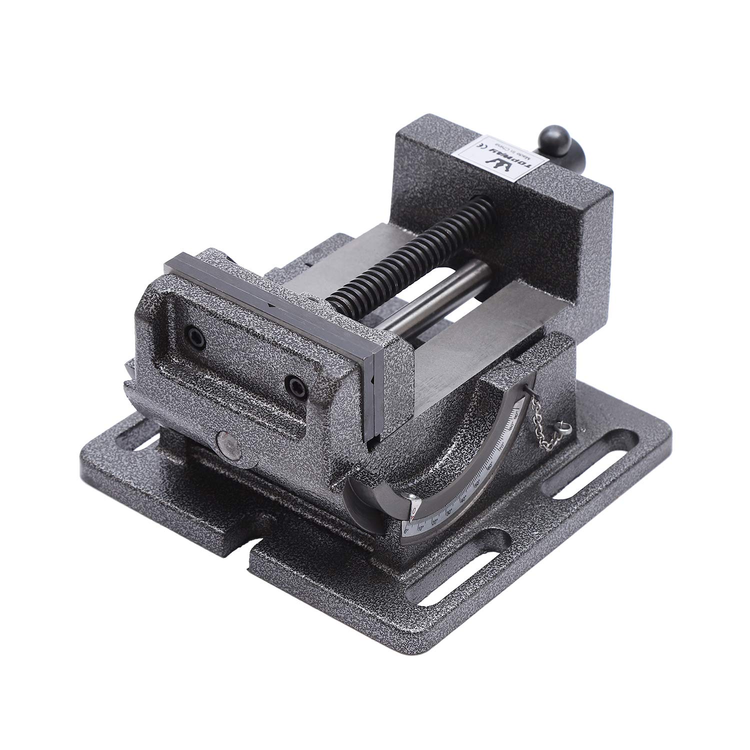 TOPWAY Étau de Perceuse à Colonne Inclinable 4" 100mm, Professionnel Étau à Pince d'angle Inclinable Pince d'établi de Table de pour Travail en Acier