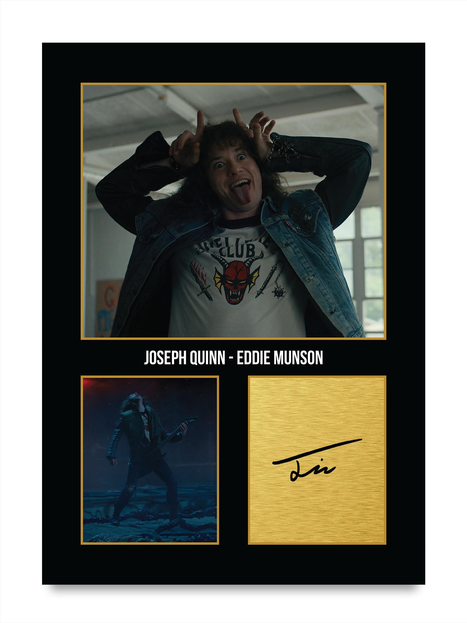 HWC Trading Joseph Quinn Stranger Things Eddie Munson Gifts Printed Signed Autograph Picture for TV Show Fans - A4 Print Only (ID-005197)