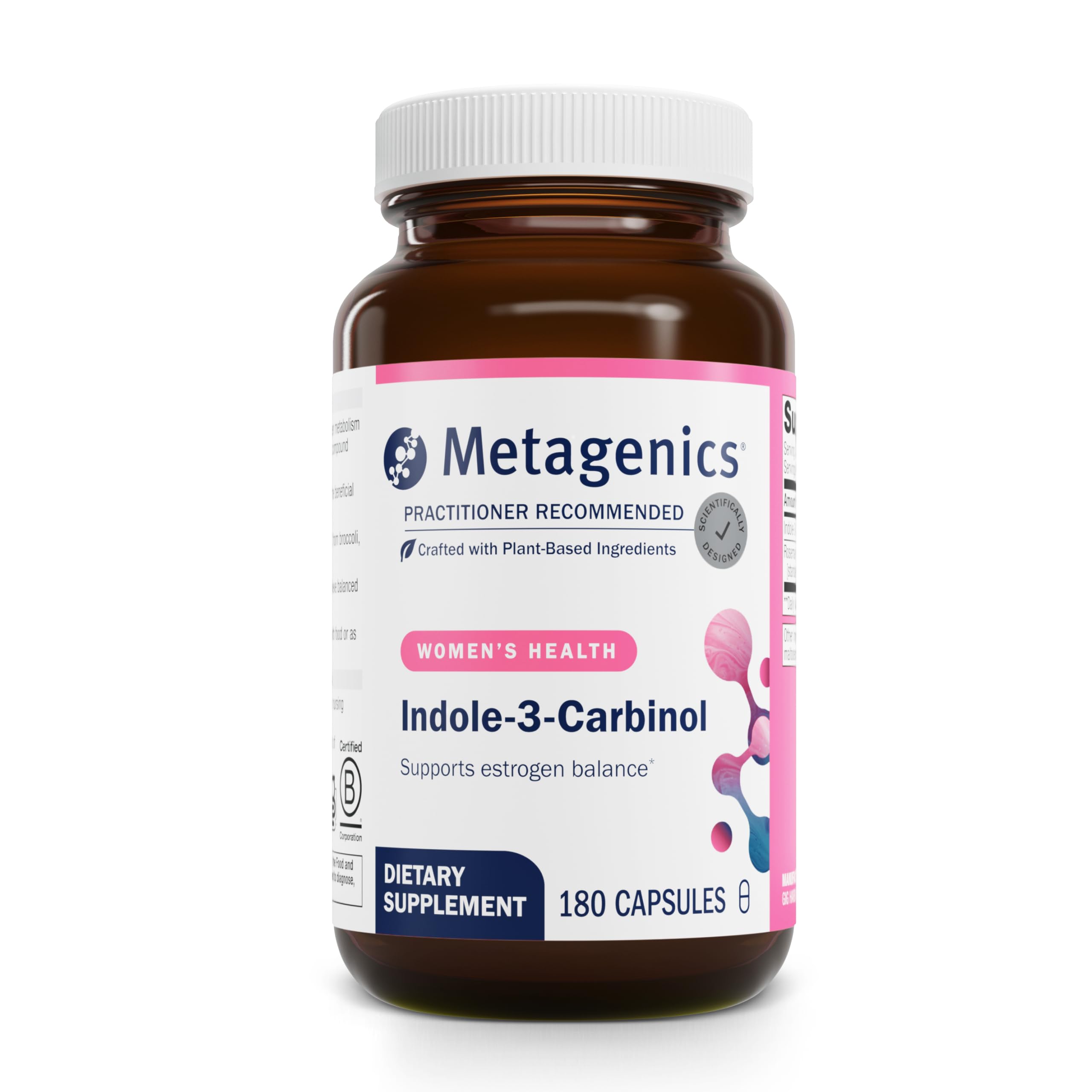 Metagenics Meta Indole-3-Carbinol Supplement - Supports Estrogen Hormone Balance, Antioxidant & Liver Health* - Non-GMO, Gluten-Free, Vegan - GMP Certified Facility - 180 Capsules