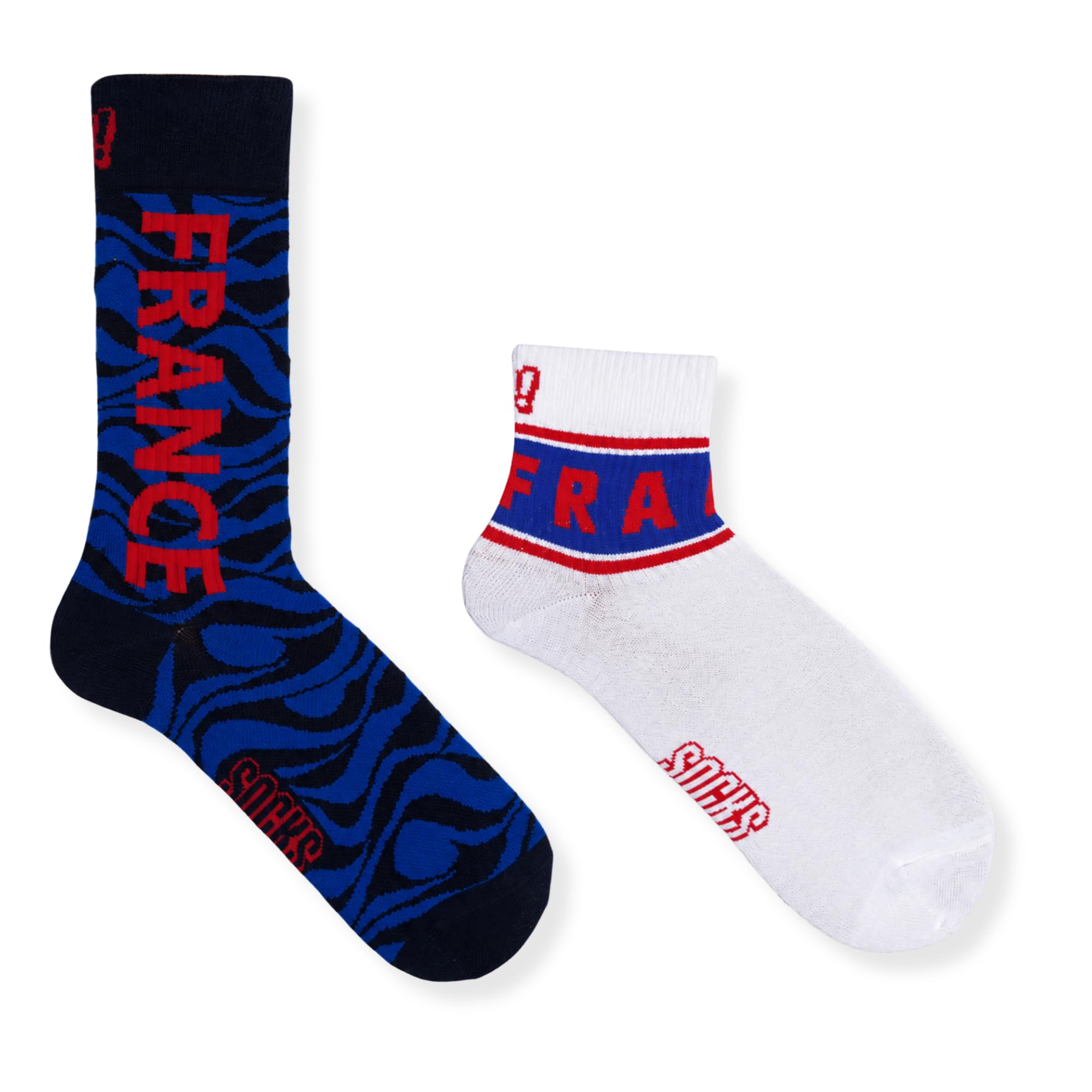 socksxpress France Fan Club Men’s Crew Socks | Football Striped Designs | Combed Cotton | Soft, Stretchy & Breathable | Officially Licensed | Pack of 2-picture-18