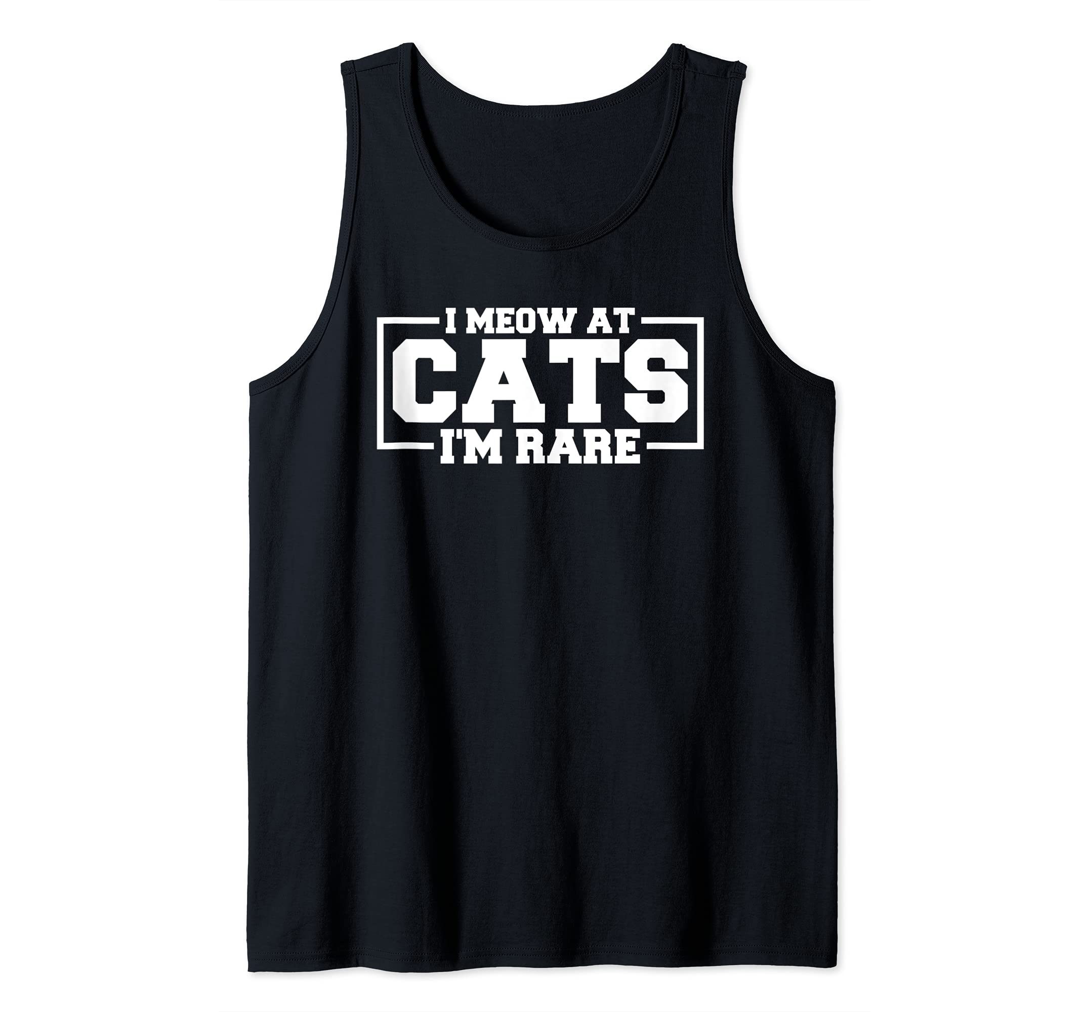 I Meow At Cats, I'm Rare Funny Vet Quote Veterinary Tank Top, Black