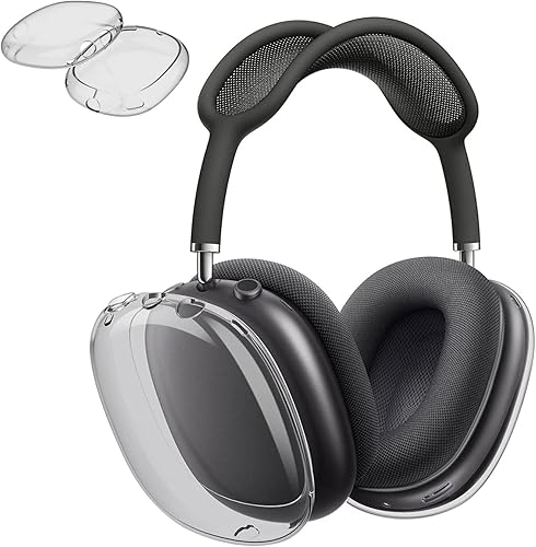 Funda transparente para AirPods Max, funda transparente a prueba de golpes para Airpods Max, funda protectora de TPU suave antiarañazos, no se