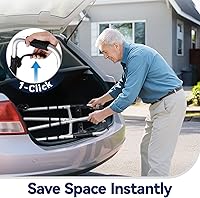 Vista 3 de Andadores plegables para personas mayores con 2 esquís y ruedas de 5 pulgadas, andador ligero para adultos, soporta hasta 350 libras, altura