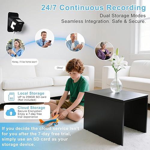 Miniatura 7 de Cámara de ventana de 3 MP 2K con visión nocturna a color, WiFi de doble banda de 2.4 GHz y 5 GHz, cámara de seguridad para interiores, detección de