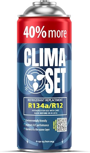 ClimaSet Remplacement du gaz refrigerant R134a 1x235 g pour Climatisation manometre clim, Climatiseur - flexible climatisation - Recharge climatisation voiture - Gaz R134a - cartouche gaz - ECO - 3