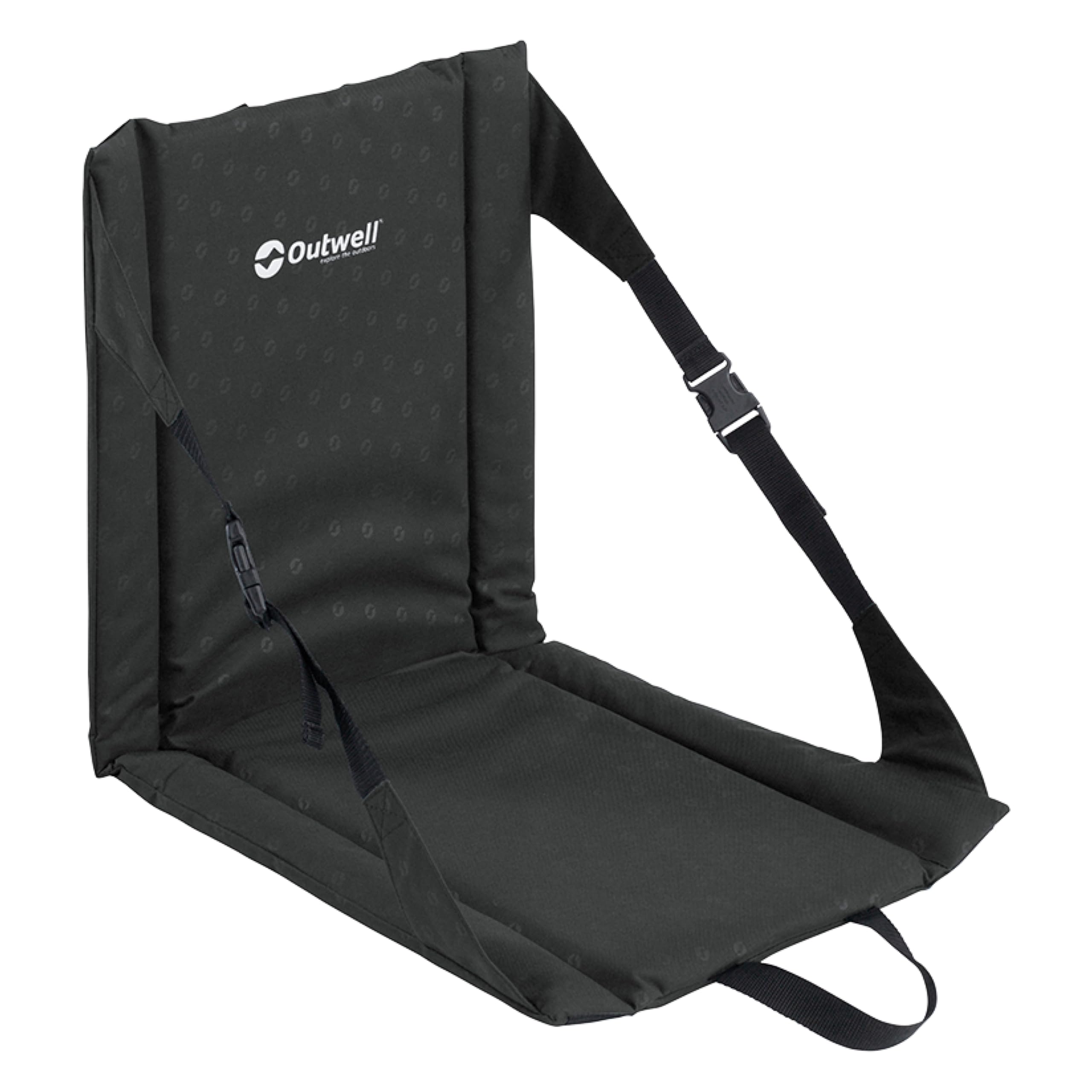 Outwell Cardiel Folding Beach Chair – Lightweight Portable Camping Chair with Pocket, Compact Festival & Travel Seat, Easy Fold Design - For Camping, Beach, Picnics, Festivals, Sports (Black)