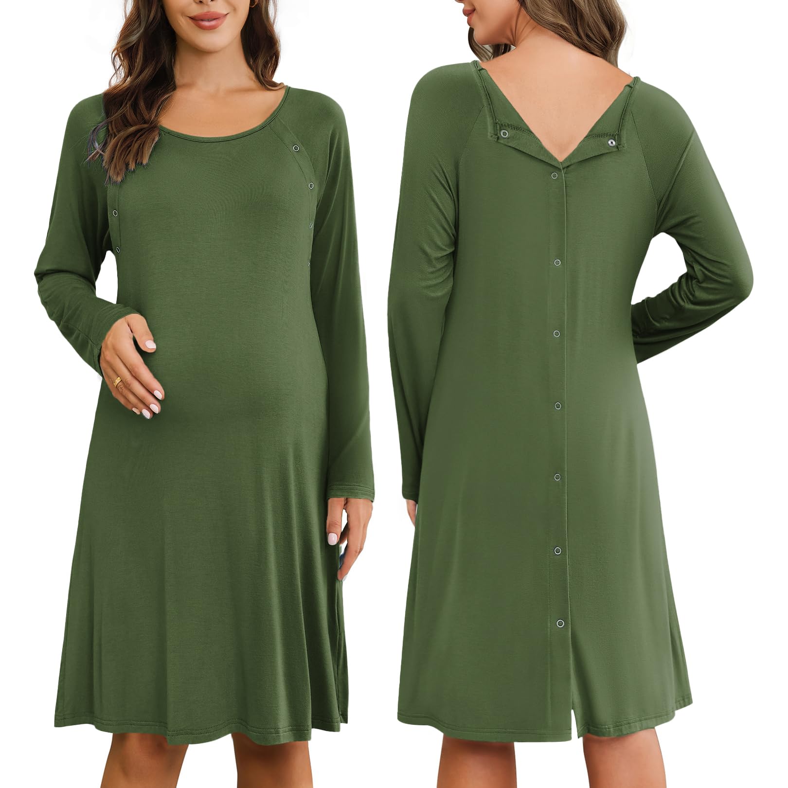 Ekouaer Women Maternity Nightgown