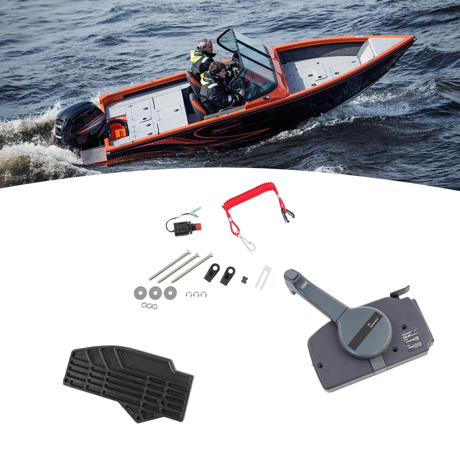 Outboard Remote Control Bo – Mando a distancia para YAMAHA 2 tiempos 40 – 85 CV – Controlador de proa inversa para barcos – Incluye amortiguación de gas – para patrones de barco y pescadores