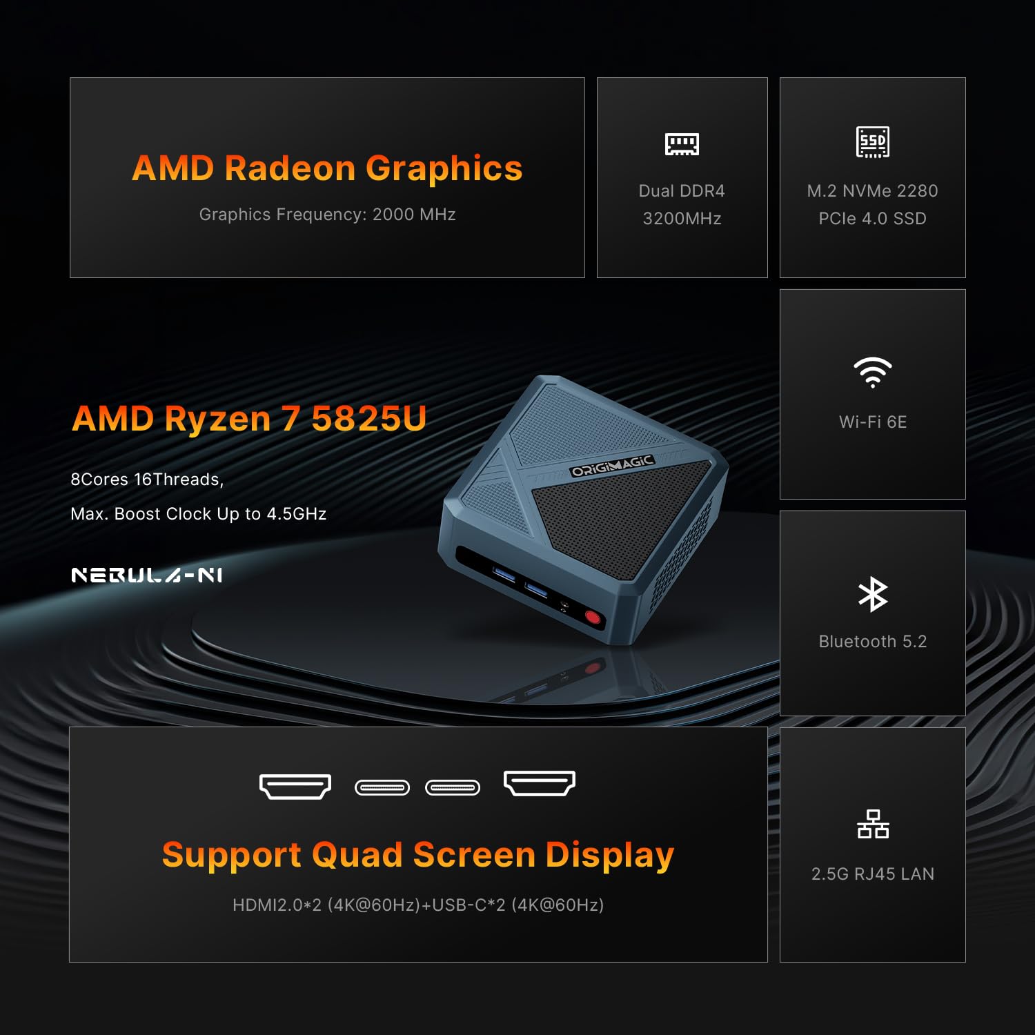 Ibl Computer Snapklik.com : Origimagic N1 Mini PC, Light Mini Gaming PC, Ryzen 7 ...