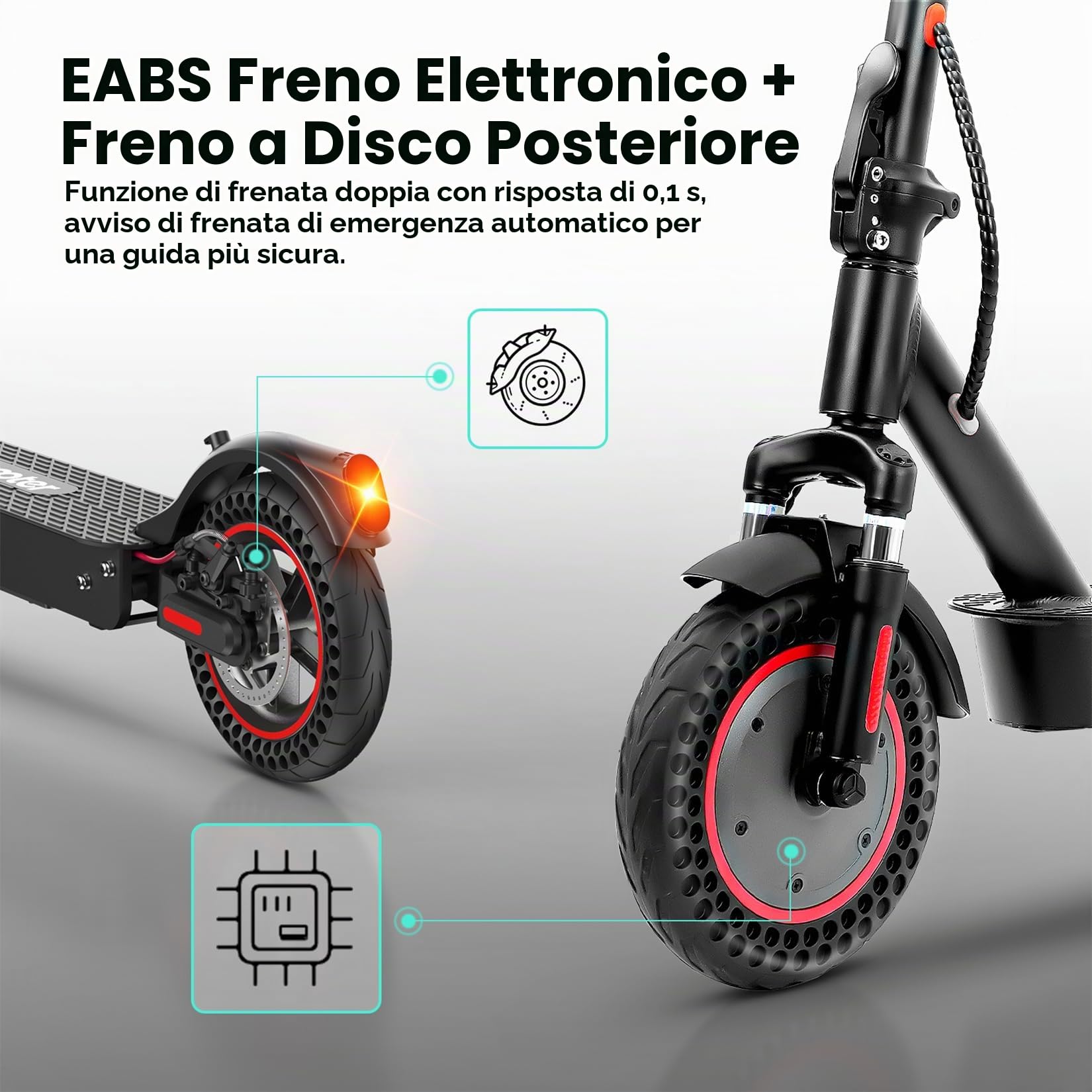 iScooter i8/i9Max Monopattino Elettrico per Adulti, 8.5"/10" Pneumatici, 350W/500W Motore, Max Autonomia 20-30KM/30-40KM, Capacità di Carico 100KG/120 KG, 3 Modalità di Velocità