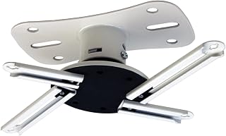 Kanto P101W Universal Projector Ceiling Mount White - Solid Steel, 22lb Capacity, 360° Swivel, ±20° Tilt, 9-12" Adjustable Extension